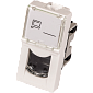Вставка Mosaic 22.5x45, RJ-45 UTP, кат.5e, со шторкой и увеличенным окном маркировки, белая