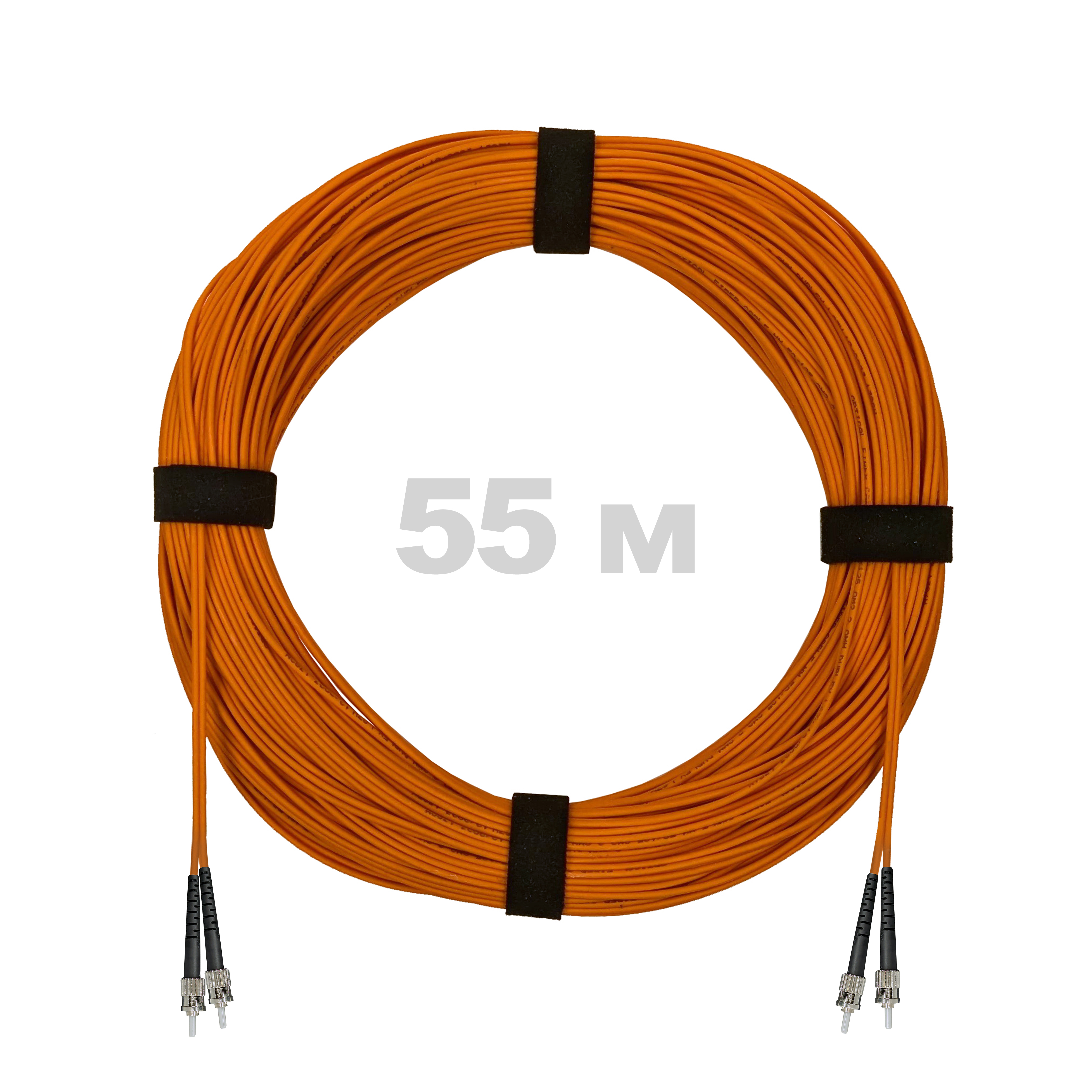 Патч-корд оптический ST/PC-ST/PC MM (OM2) 2mm duplex LSZH,  55 м.