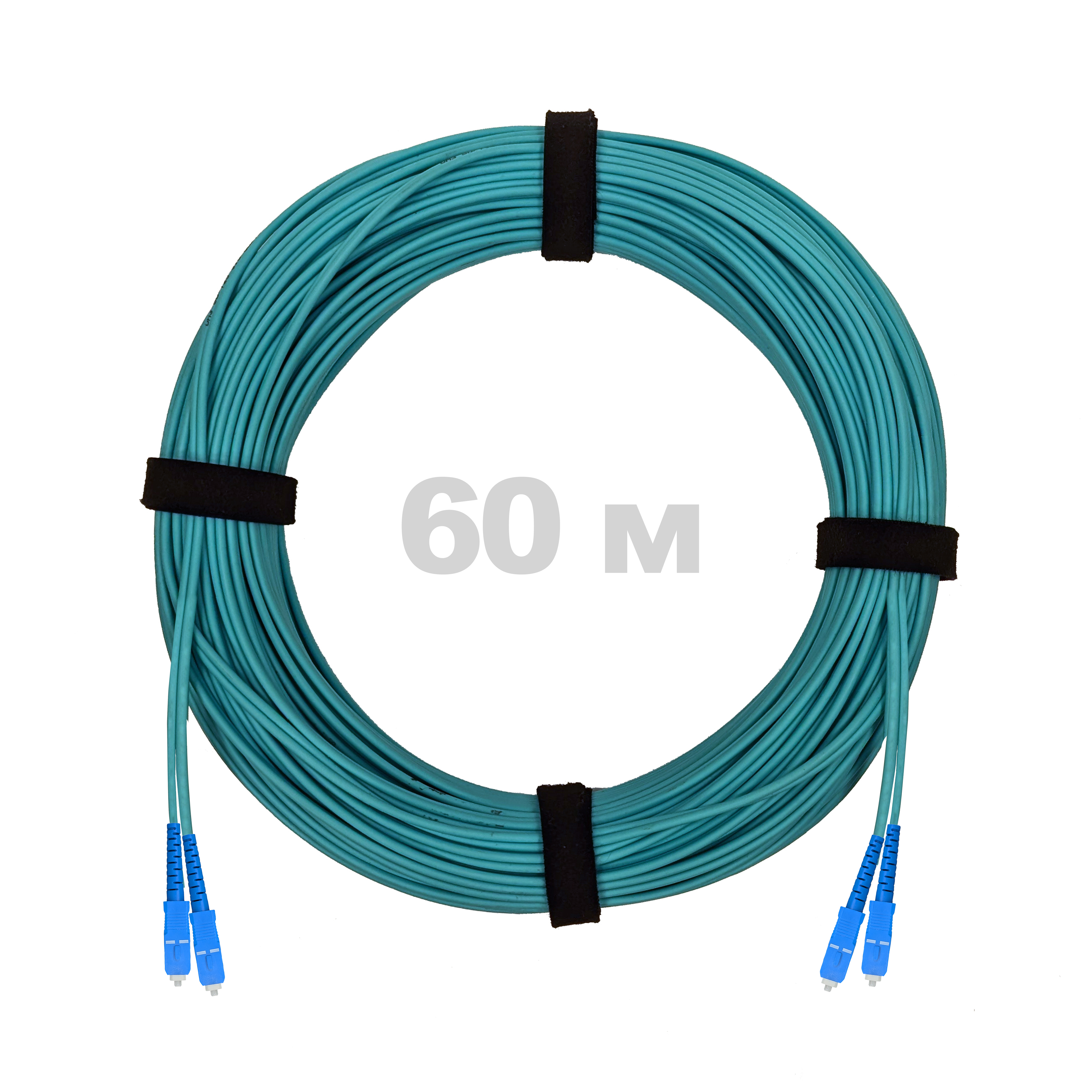 Патч-корд оптический SC/UPC-SC/UPC MM (OM3) 3mm duplex LSZH,  60 м.