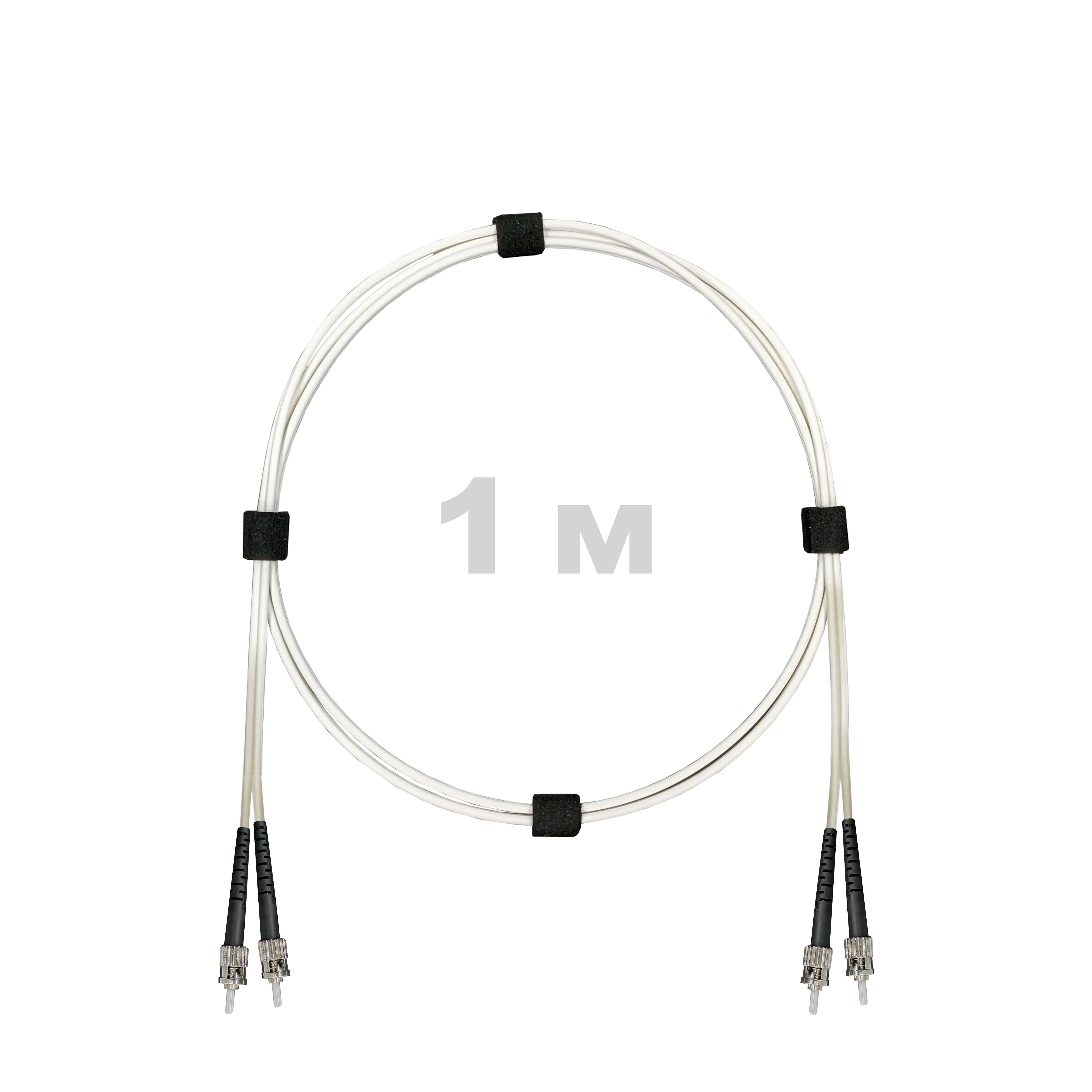 Патч-корд оптический армированный бронированный ST/PC-ST/PC SM (G.657A1) Duplex 2.0mm LSZH, ,белый, 1 м.