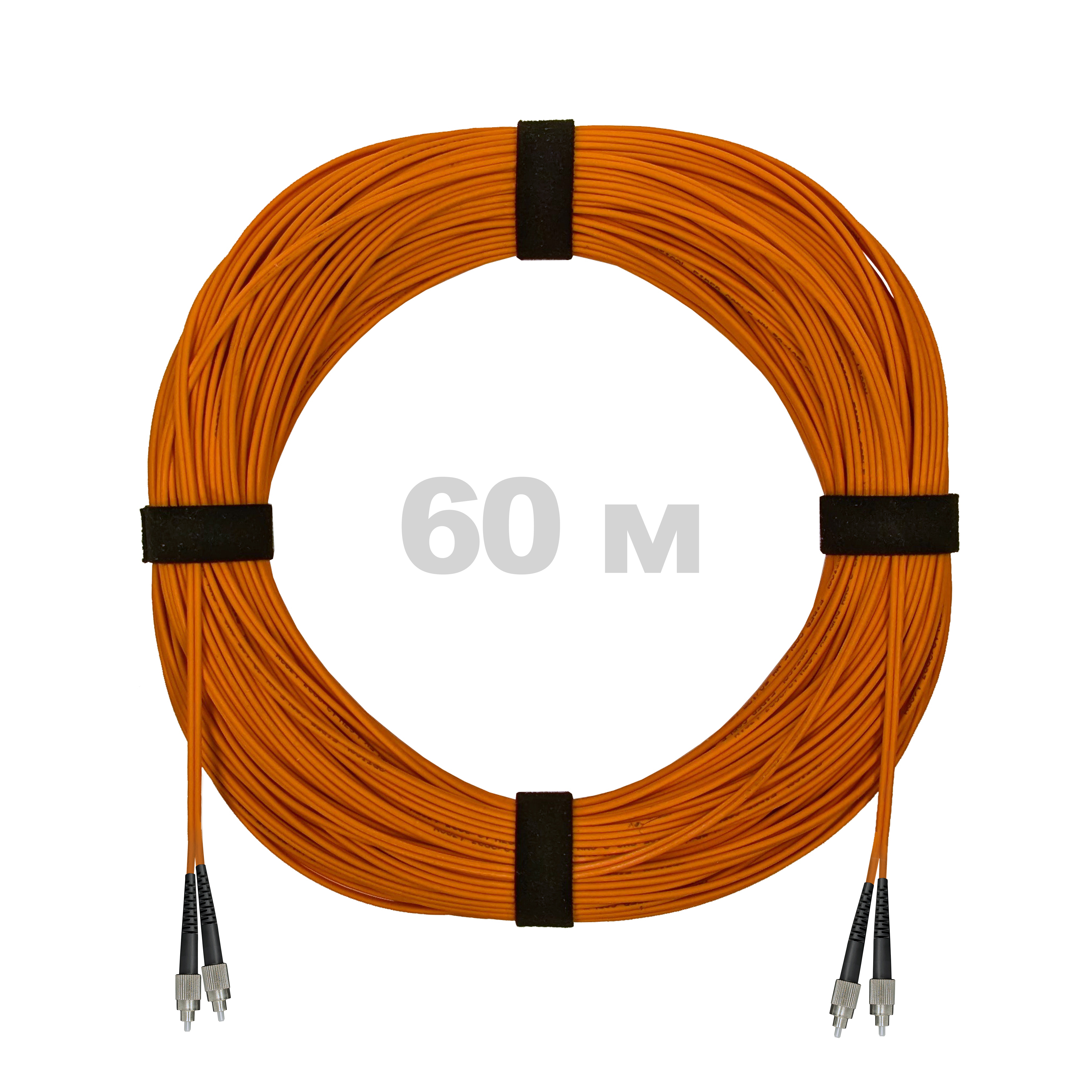 Патч-корд оптический FC/UPC-FC/UPC MM (OM2) 2mm duplex LSZH,  60 м.
