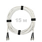 Патч-корд оптический армированный бронированный FC/UPC-FC/UPC SM (G.657A1) Duplex 3.0mm LSZH, ,белый, 15 м.