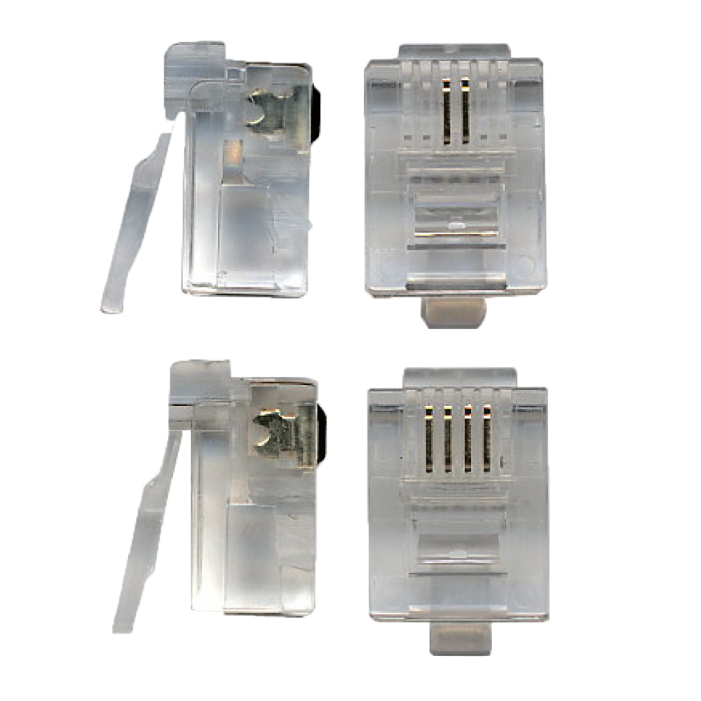 Коннектор RJ12 д/кабеля 6-ти контактный, 100 шт.