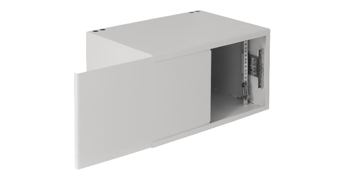 Настенный антивандальный шкаф пенального типа, 7U, Ш520хВ320хГ400мм, серый__