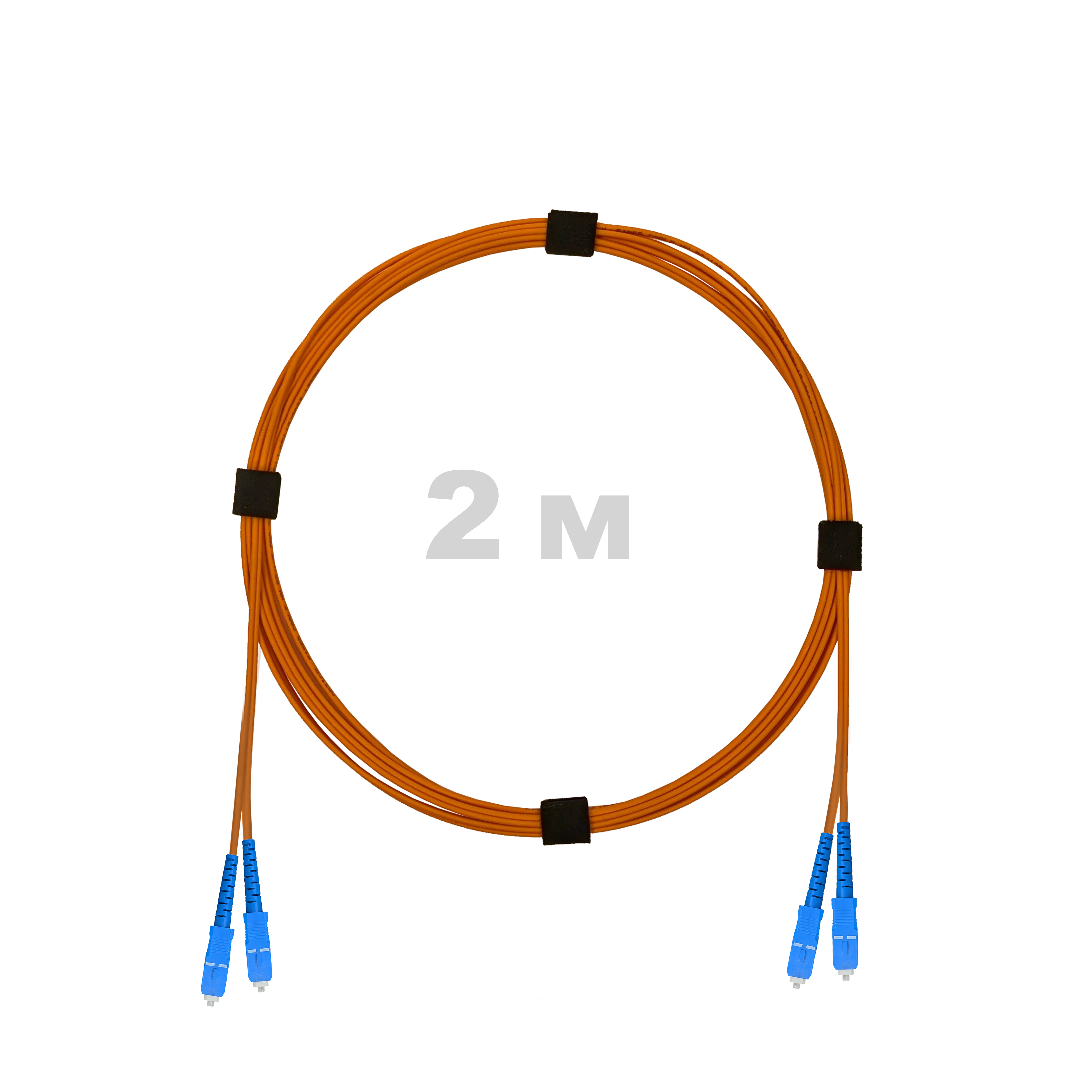 Патч-корд оптический армированный бронированный SC/UPC-SC/UPC MM (OM2) Duplex 2.0mm LSZH, 2 м.