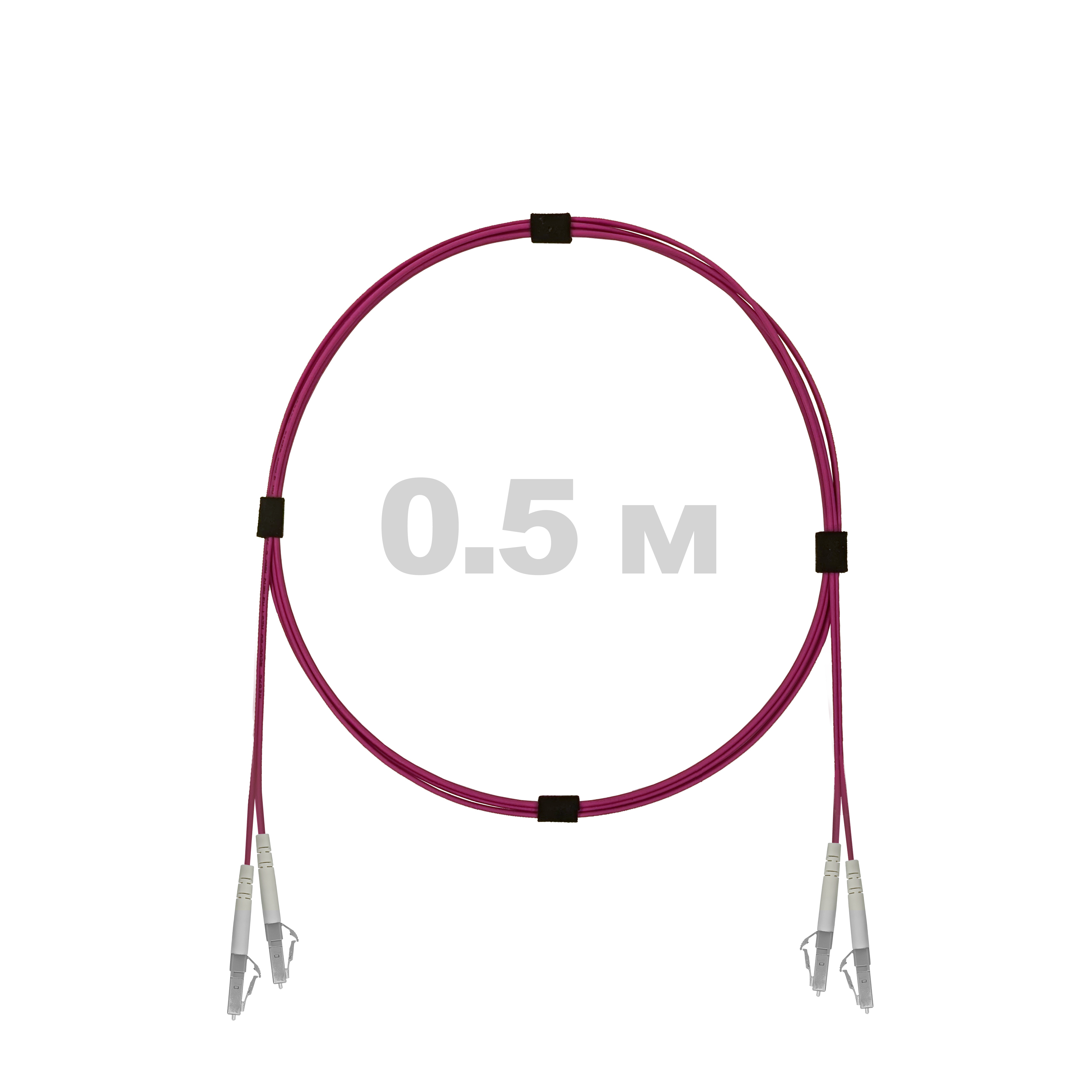 Патч-корд оптический LC/UPC-LC/UPC MM (OM4) 3mm duplex LSZH,  0.5 м.