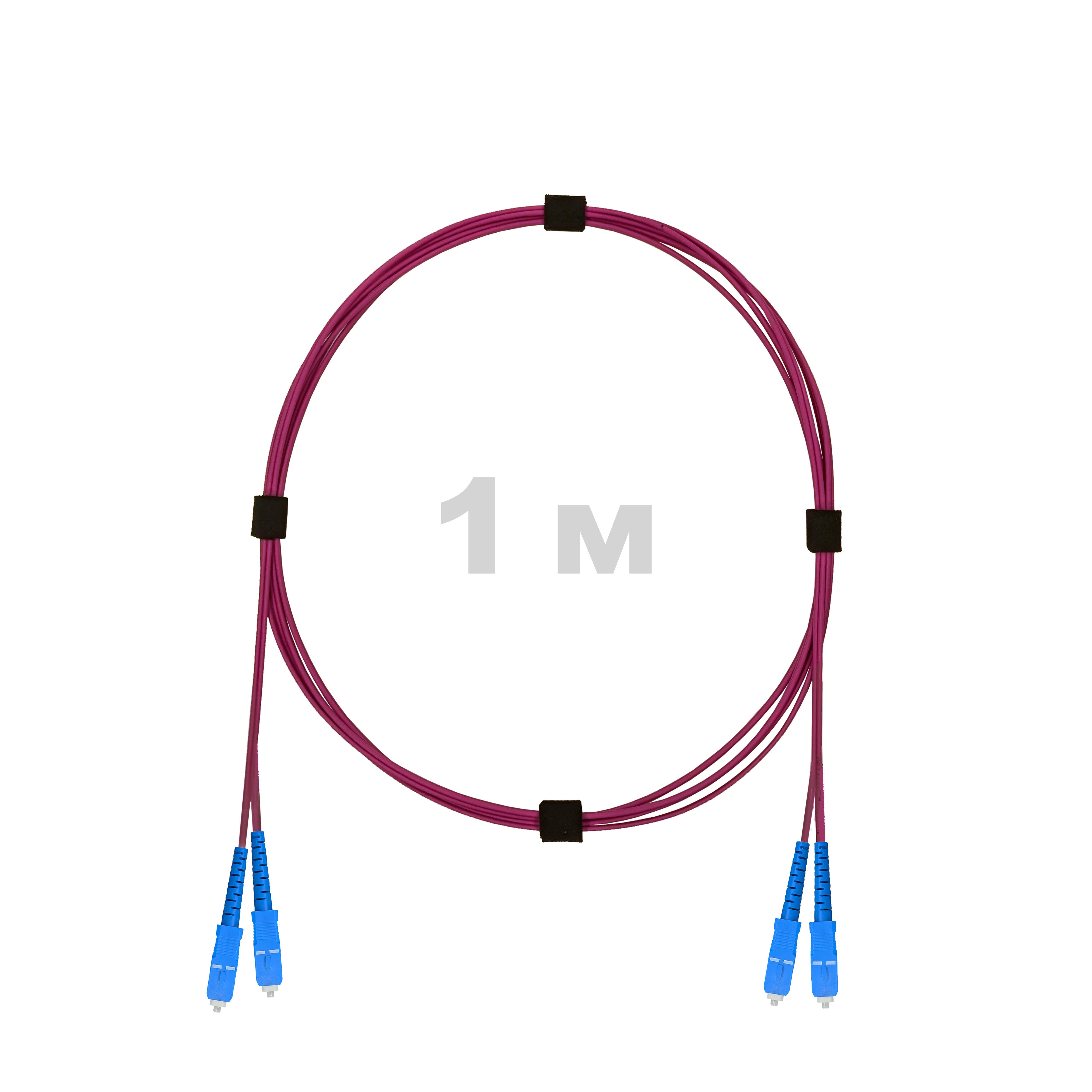 Патч-корд оптический SC/UPC-SC/UPC MM (OM4) 2mm duplex LSZH,  1 м.