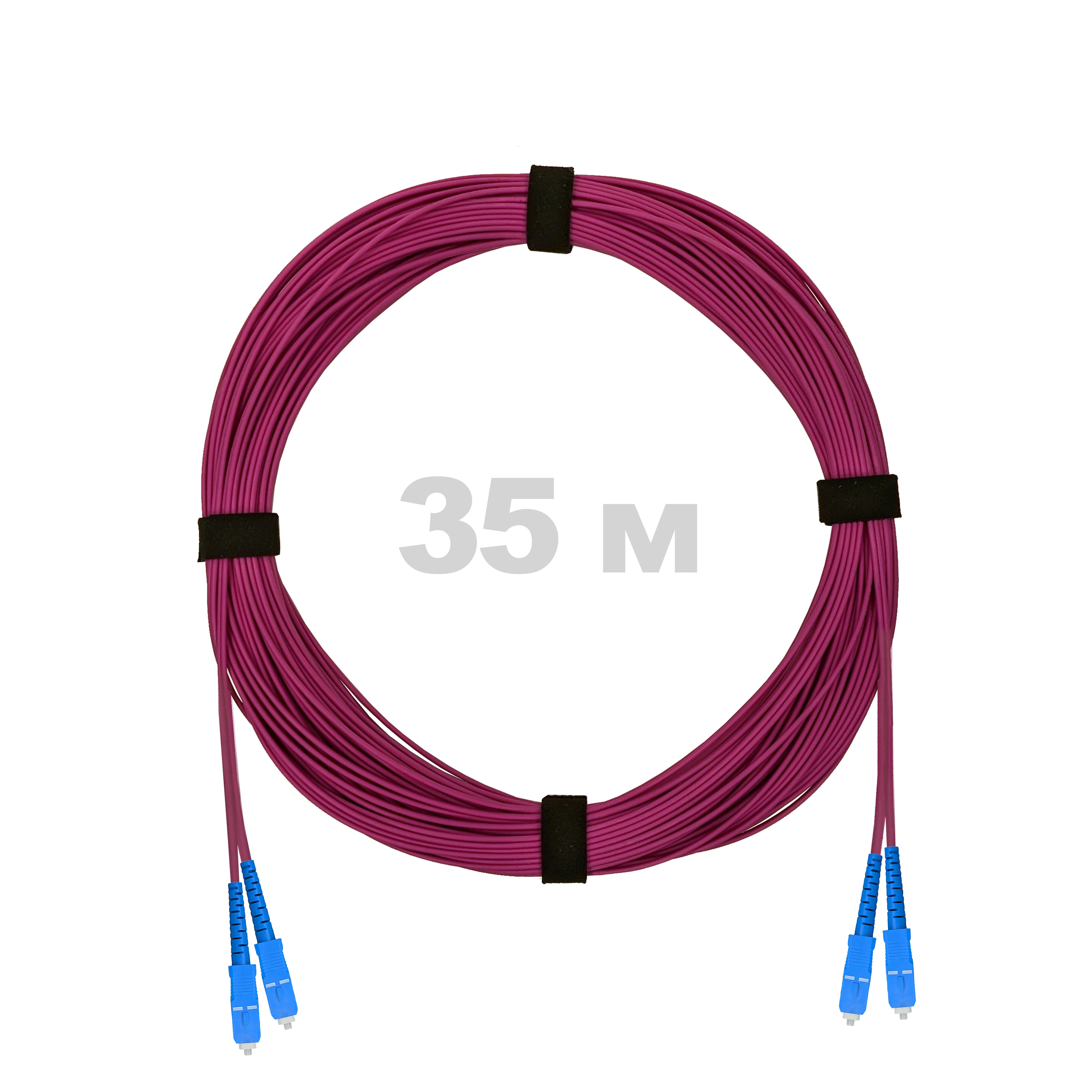 Патч-корд оптический армированный бронированный SC/UPC-SC/UPC MM (OM4) Duplex 3.0mm LSZH, 35 м.