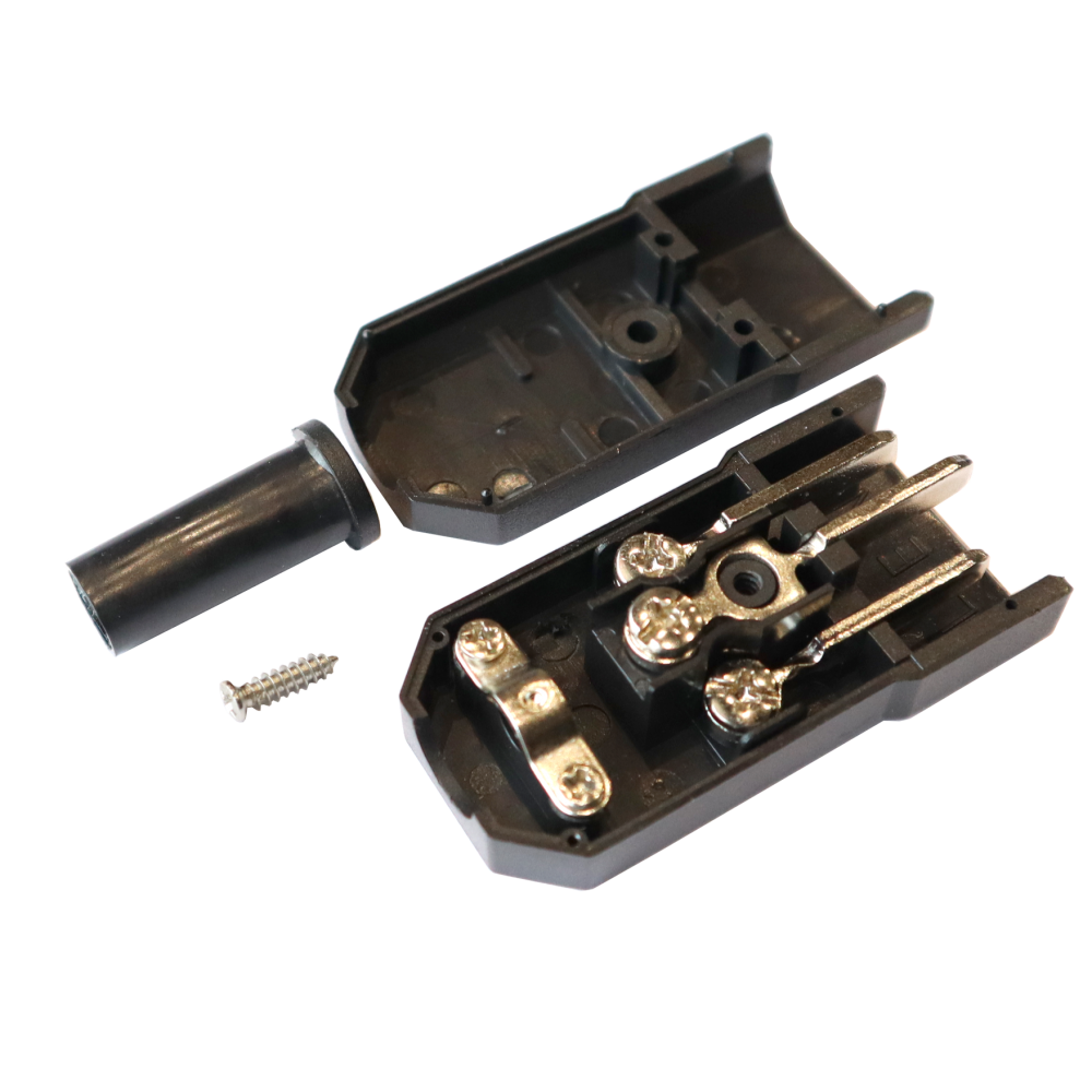 Вилка IEC 60320 C14, 10A, 250V, разборная, черная__