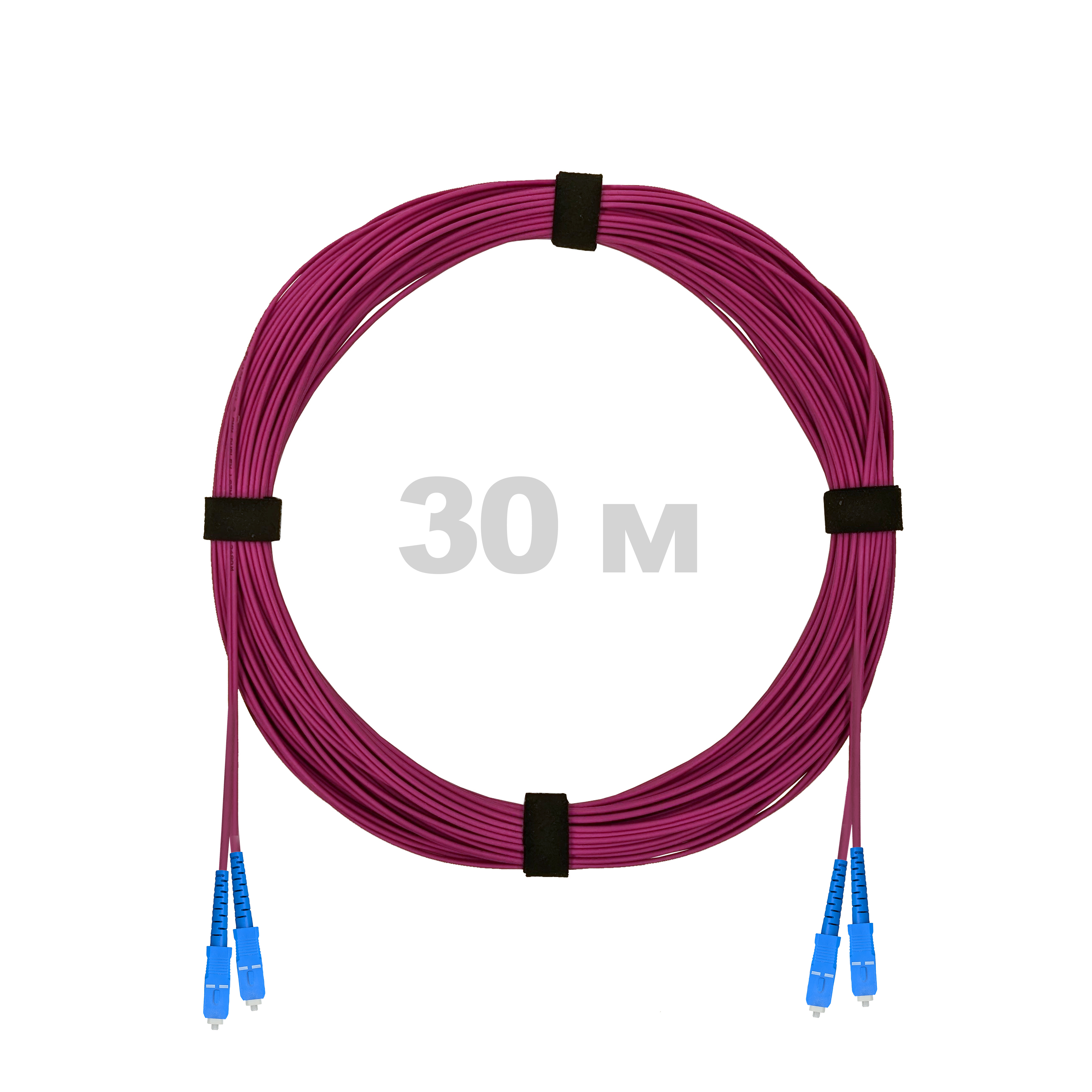 Патч-корд оптический SC/UPC-SC/UPC MM (OM4) 2mm duplex LSZH,  30 м.