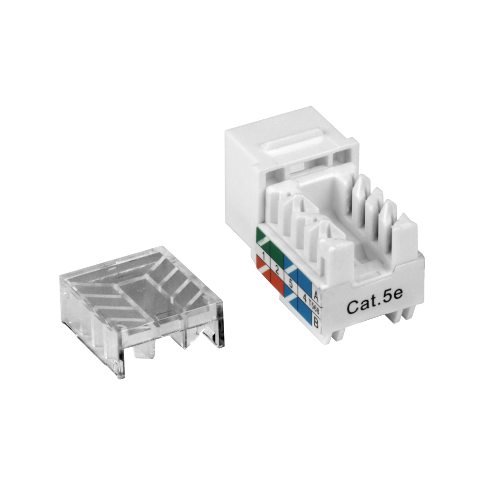 Модуль Keystone RJ45, Cat.5E, UTP, 90 градусов, белый__