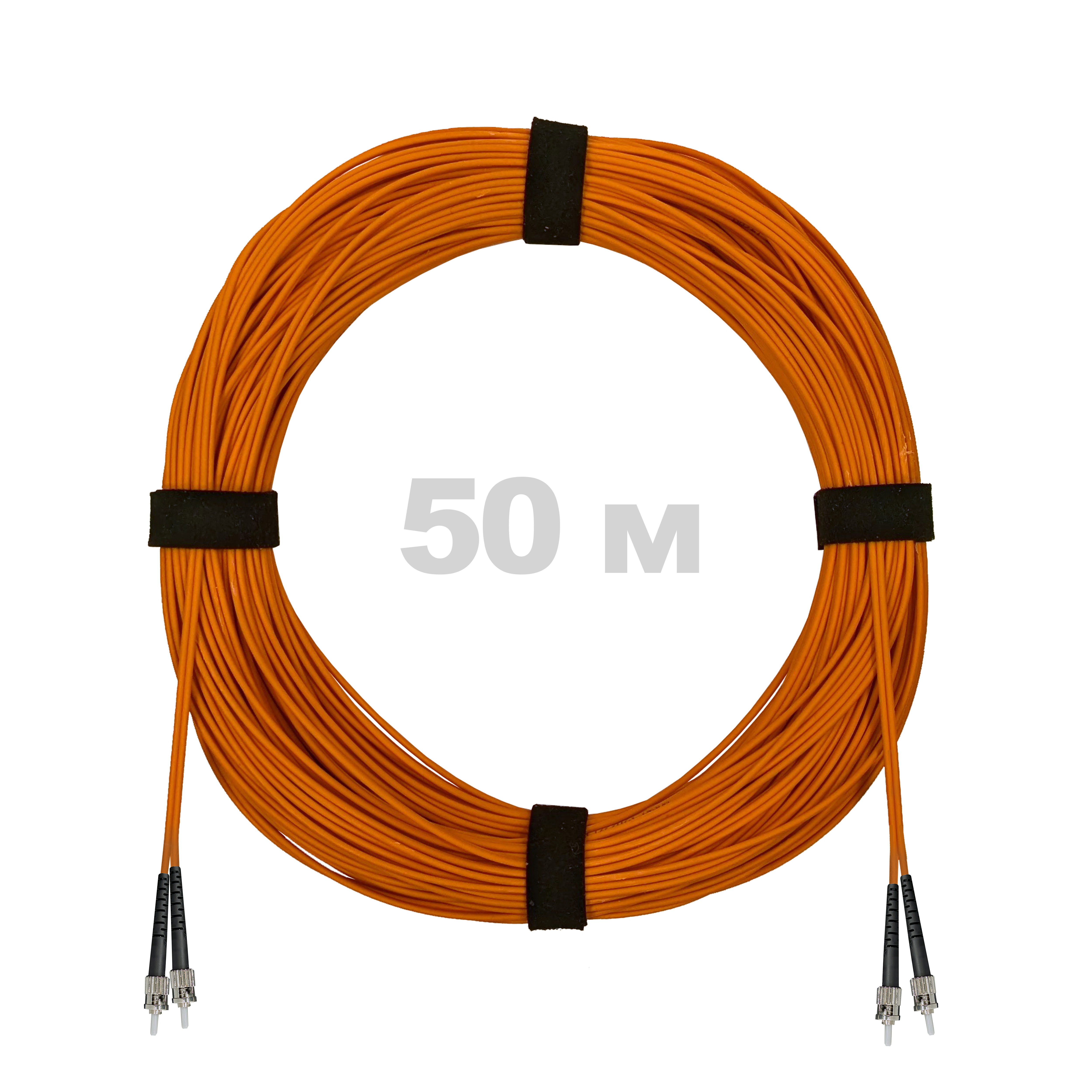 Патч-корд оптический ST/PC-ST/PC MM (OM2) 3mm duplex LSZH,  50 м.