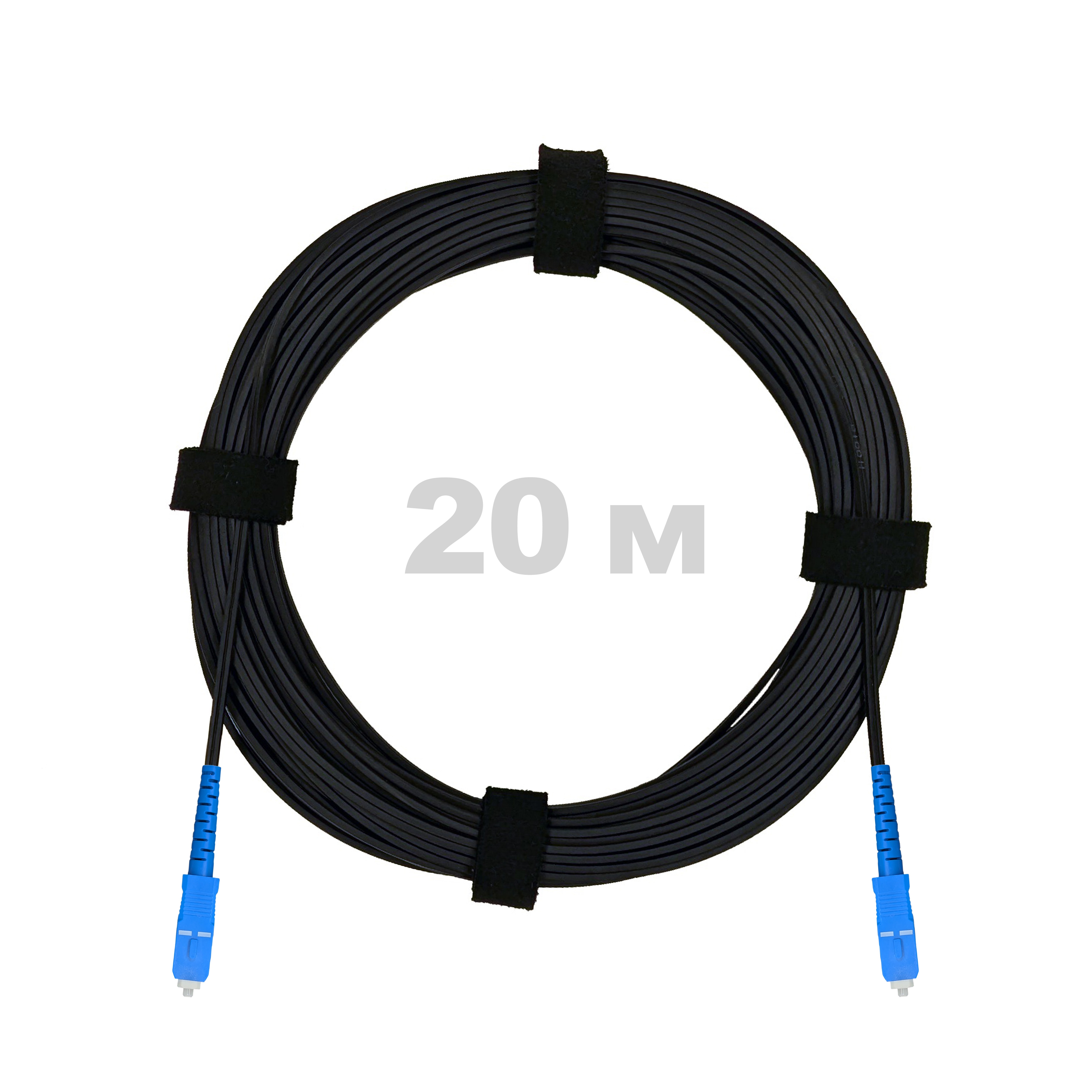 Патч-корд оптический FTTH диэлектрик FRP, G.657 LSZH 2SC/UPC, черный 20 м.