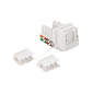 Модуль Keystone, RJ45, кат.5E, UTP, 90 градусов, со встроенной шторкой, белый