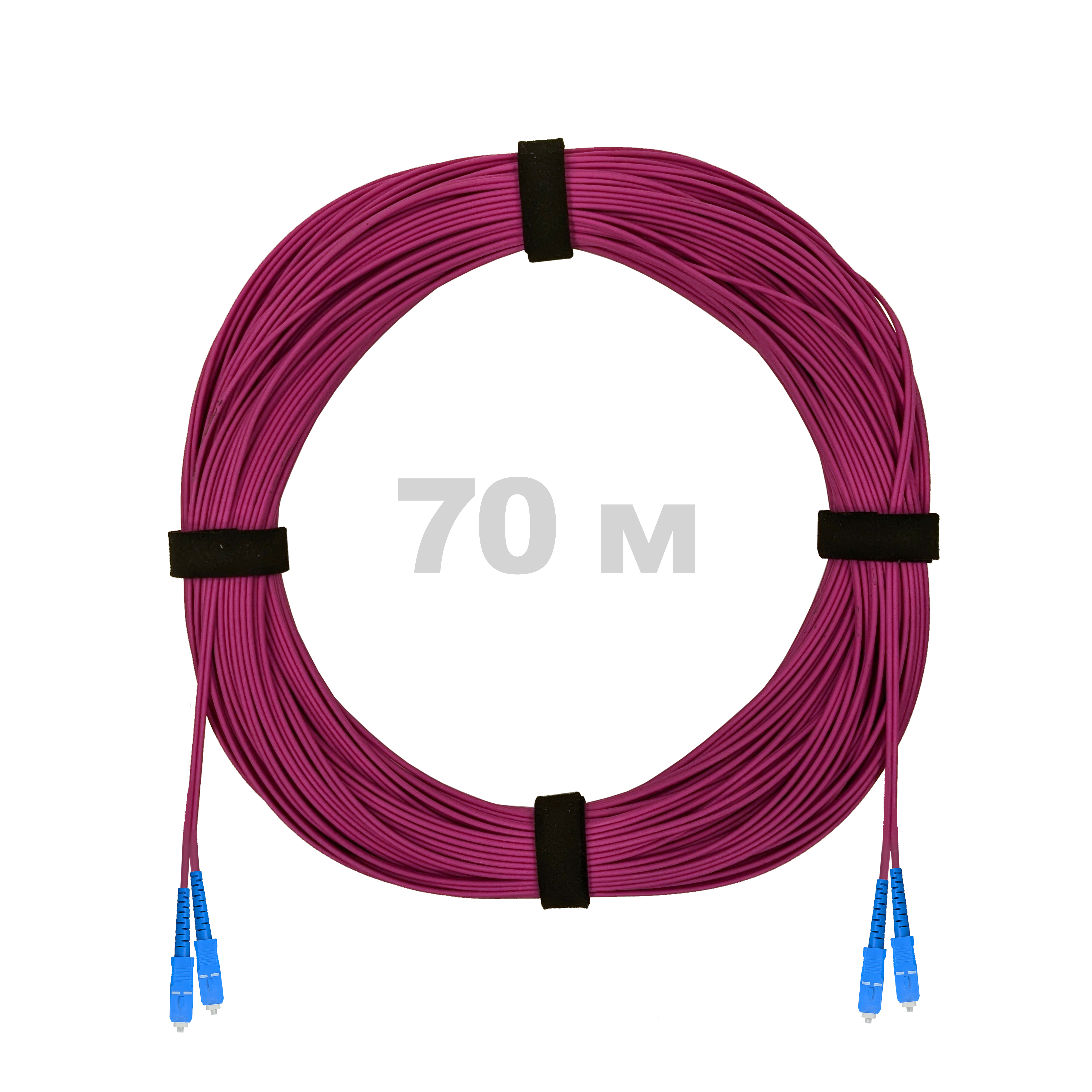 Патч-корд оптический SC/UPC-SC/UPC MM (OM4) 3mm duplex LSZH,  70 м.