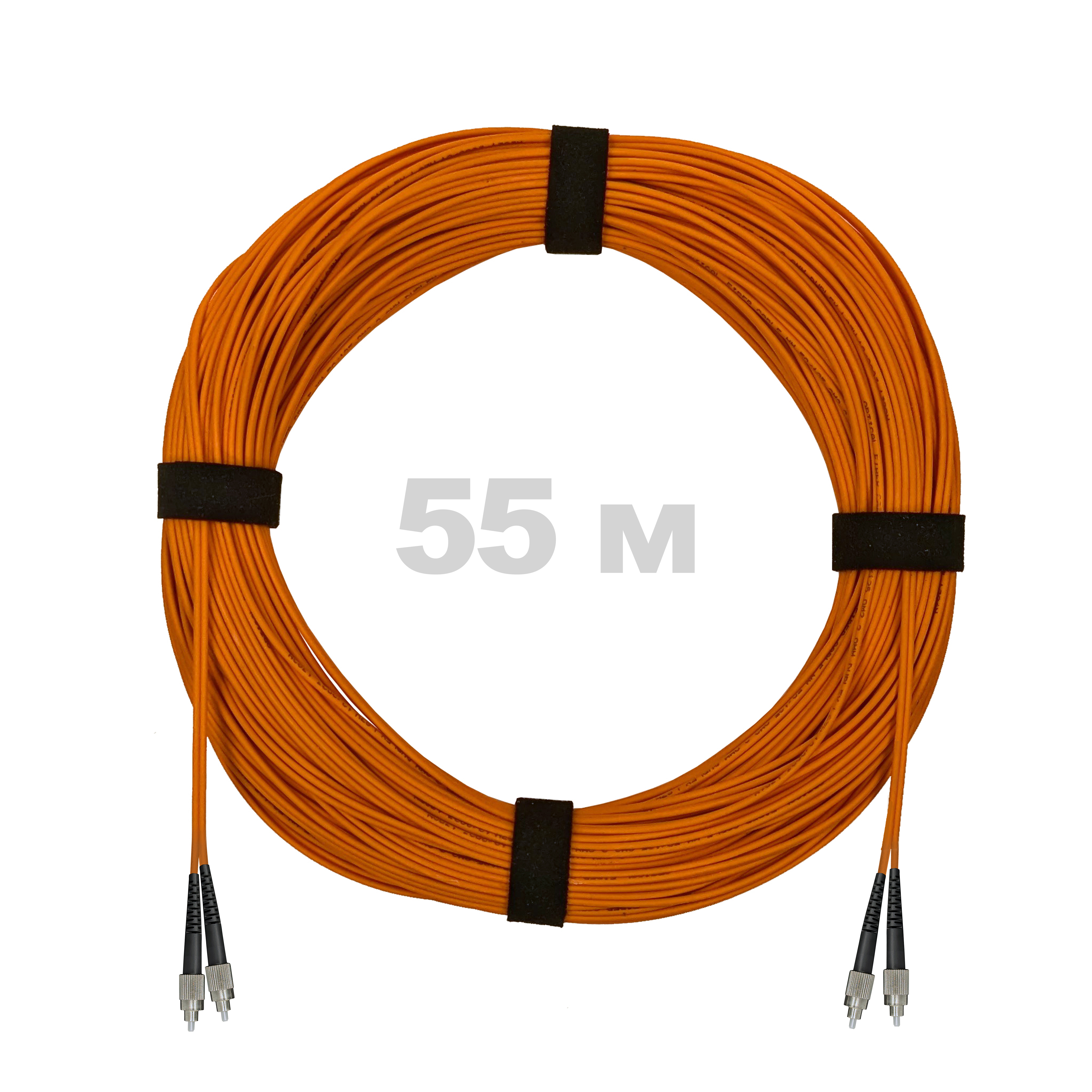 Патч-корд оптический FC/UPC-FC/UPC MM (OM2) 3mm duplex LSZH,  55 м.