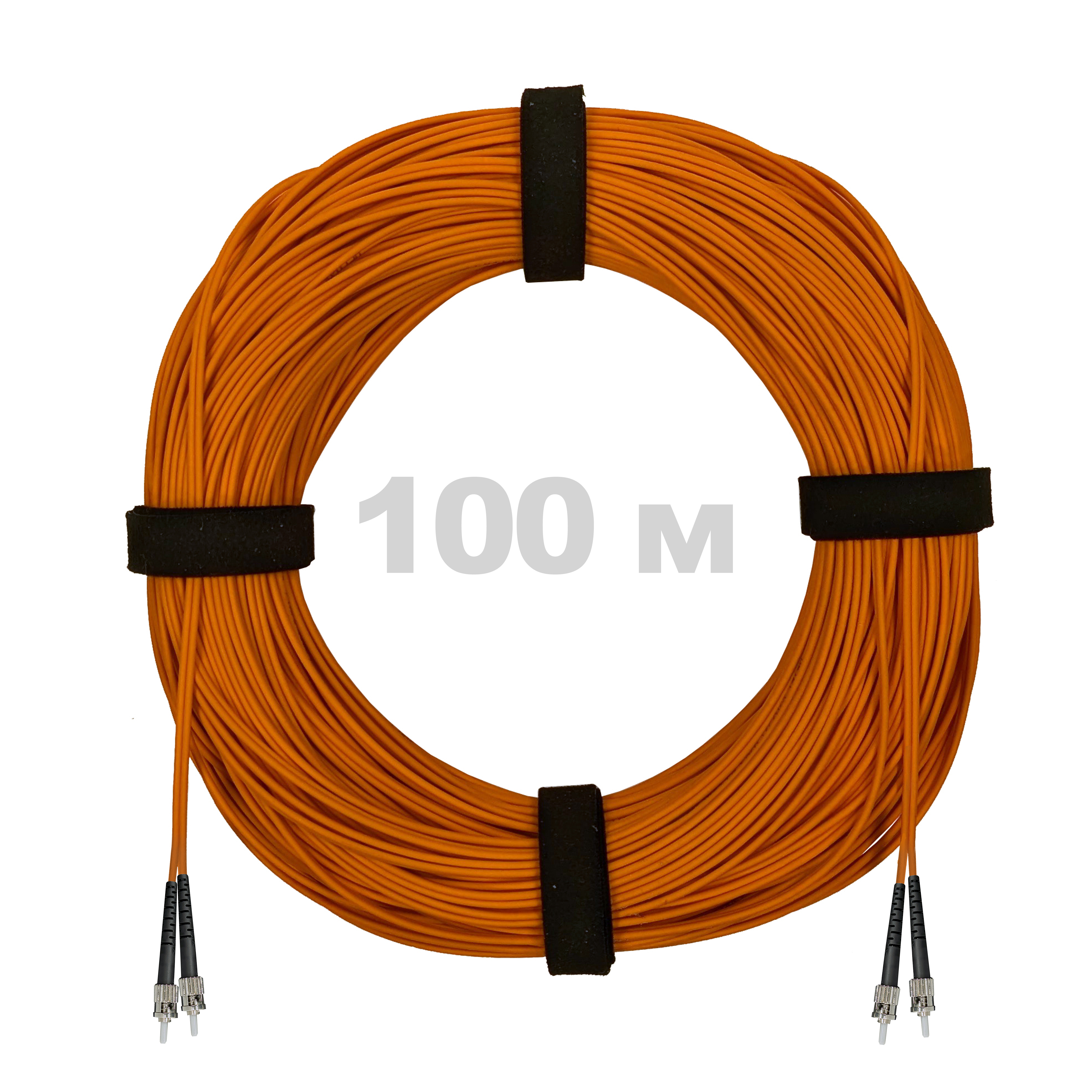 Патч-корд оптический ST/PC-ST/PC MM (OM2) 2mm duplex LSZH,  100 м.