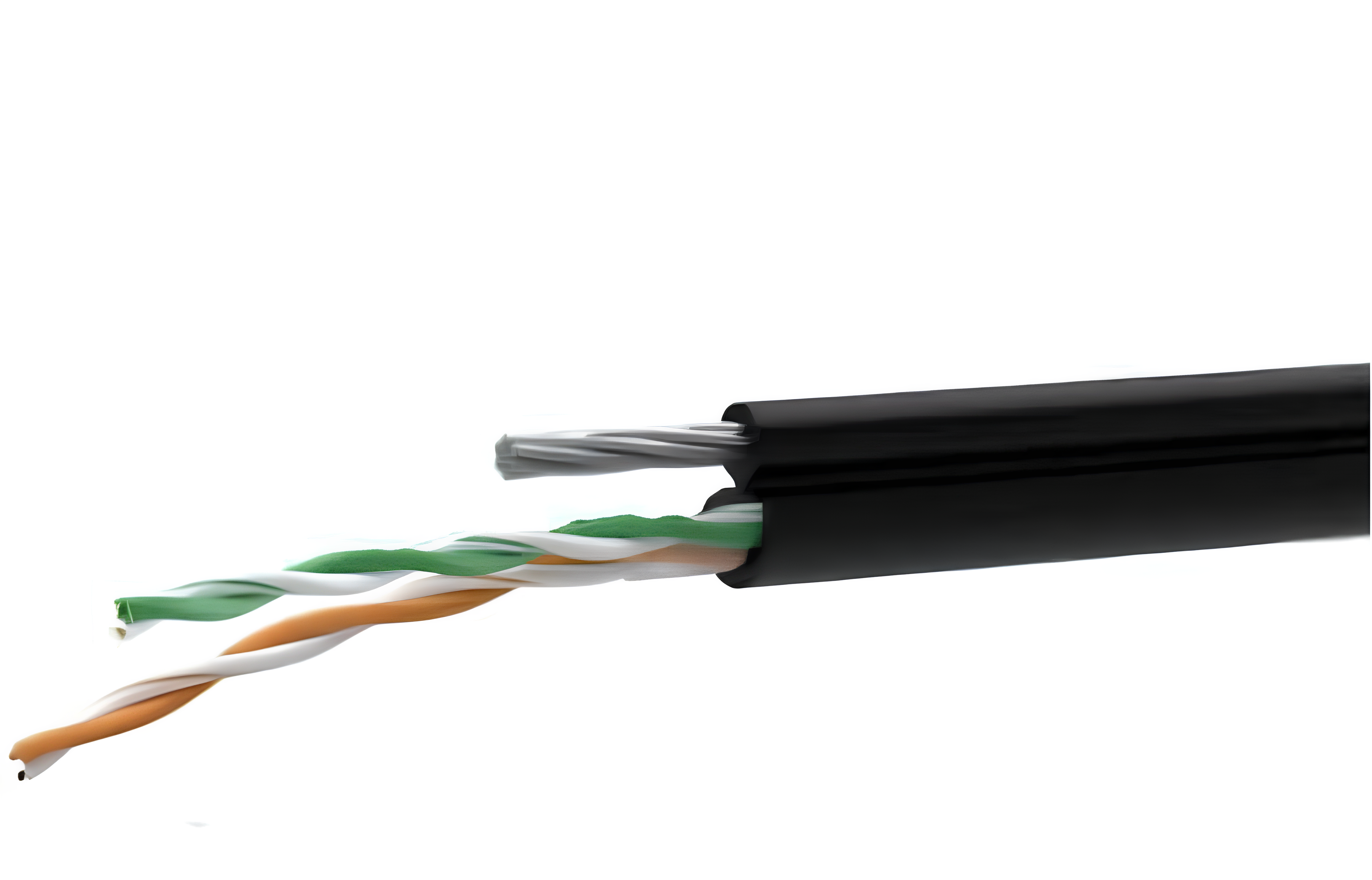 Кабель 1693135 витая пара кат. 5е SkyNet Premium UTP наружный 2x2x0,51 Cu, РЕ, со стальным тросом, черный