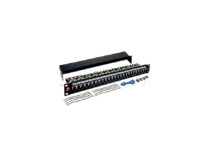 Патч-панель LAN-PPL24S6A 19", 24 порта RJ-45, категория 6A, STP, 1U, LANMASTER