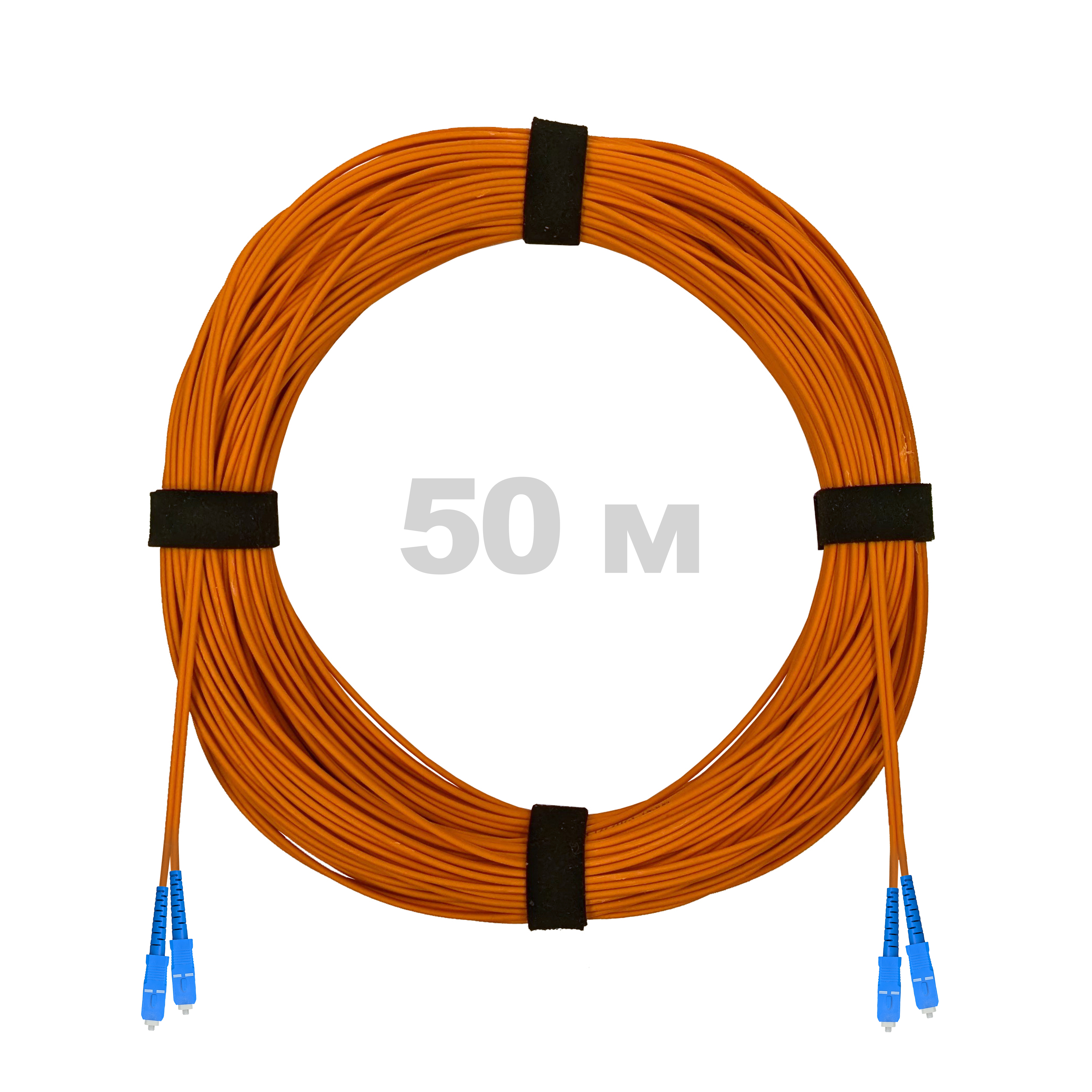 Патч-корд оптический SC/UPC-SC/UPC MM (OM2) 3mm duplex LSZH,  50 м.