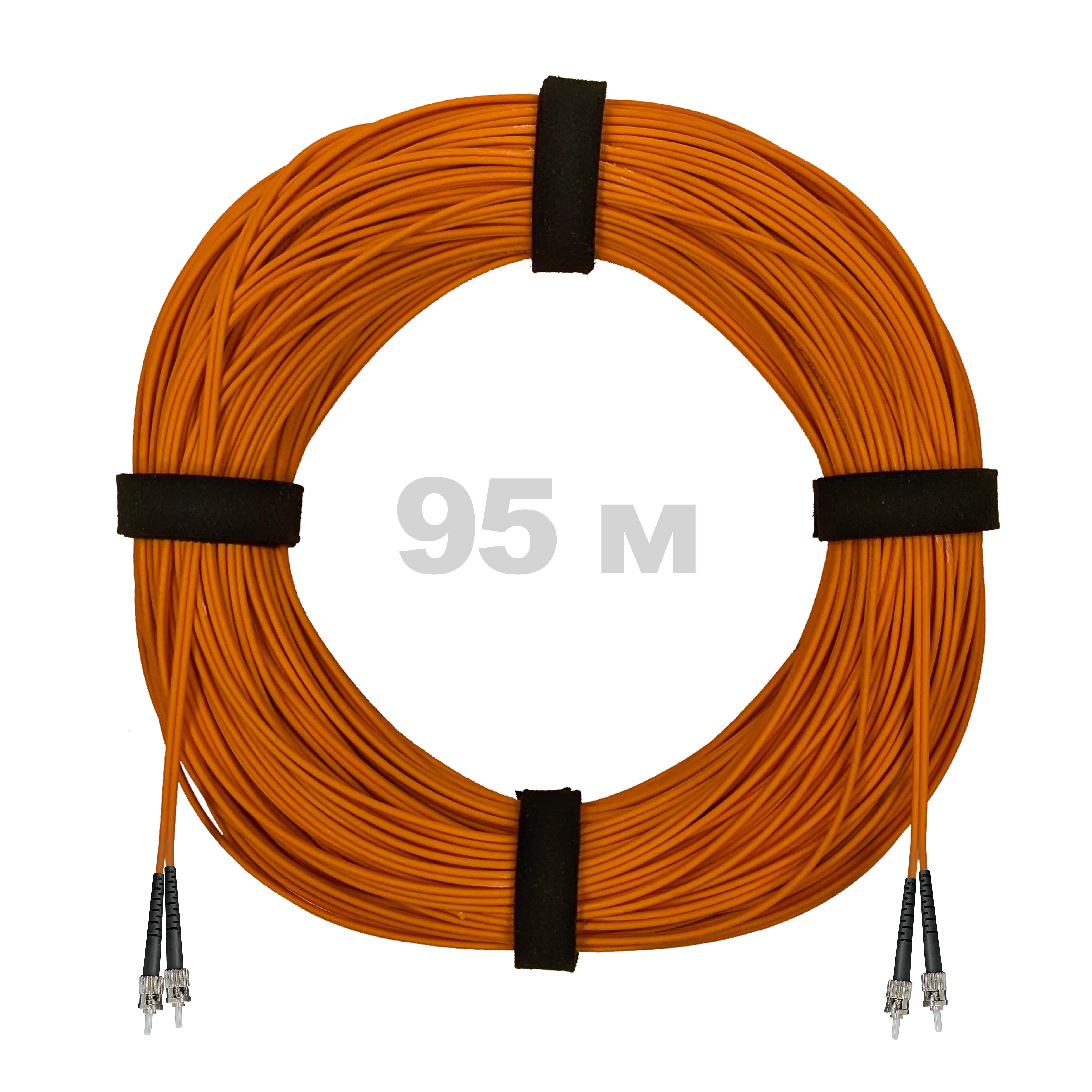 Патч-корд оптический ST/PC-ST/PC MM (OM2) 3mm duplex LSZH,  95 м.