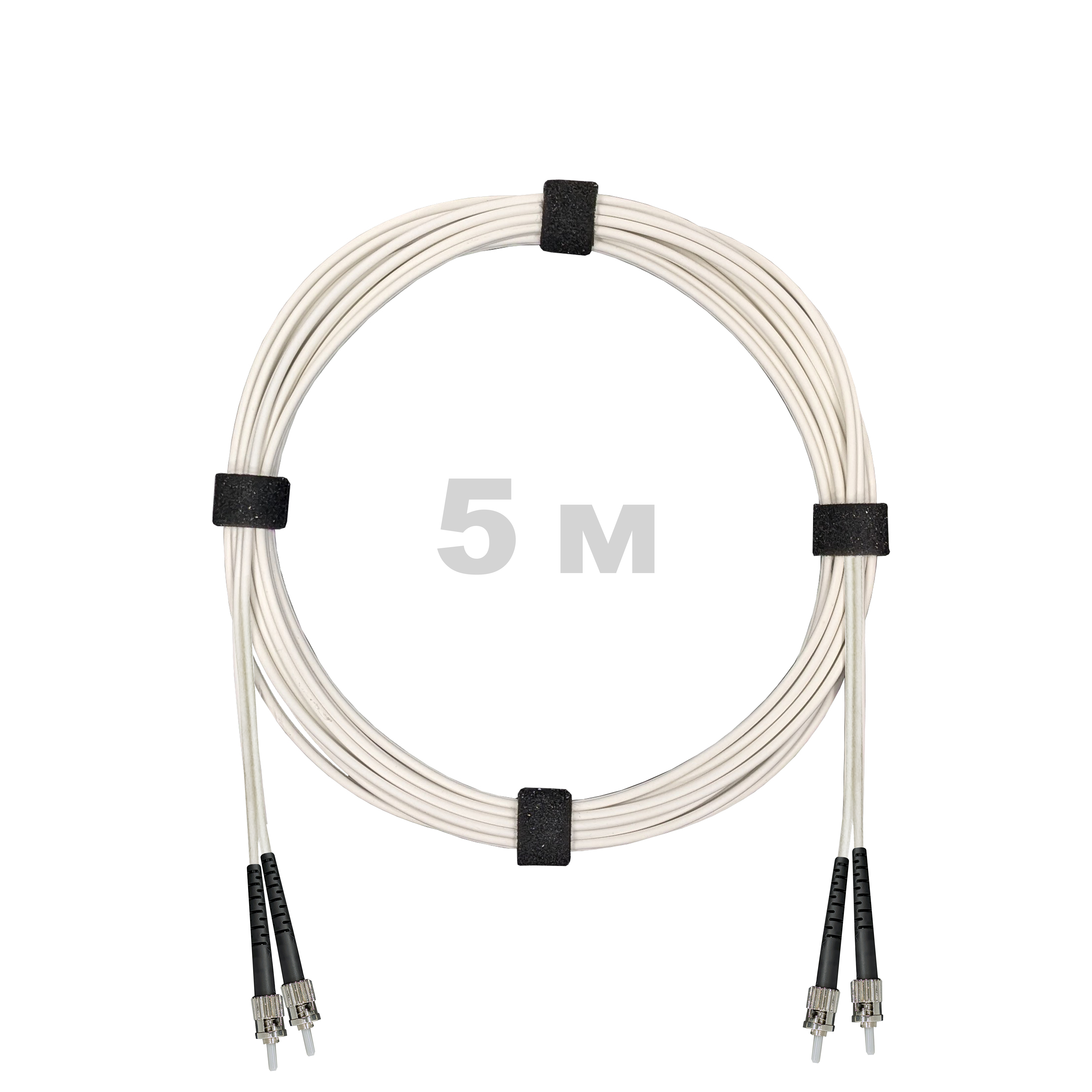 Патч-корд оптический армированный бронированный ST/PC-ST/PC SM (G.657A1) Duplex 3.0mm LSZH, ,белый, 5 м.