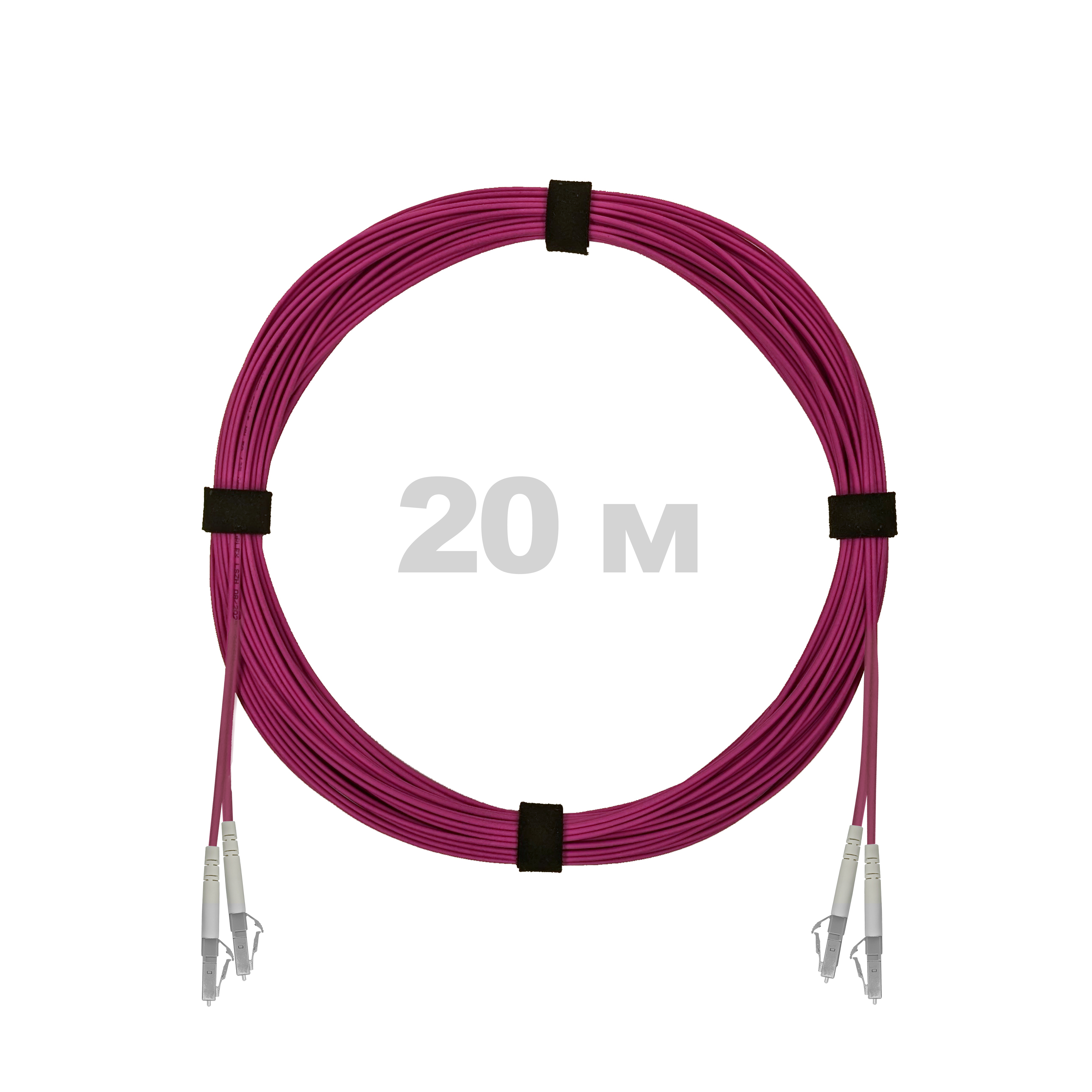 Патч-корд оптический армированный бронированный LC/UPC-LC/UPC MM (OM4) Duplex 3.0mm LSZH, 20 м.