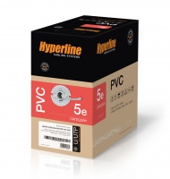 Кабель UUTP4-C5E-S24-IN-PVC-GY-305 UTP 4 пары внутренний Hyperline Cat.5e  24 AWG одножильный
