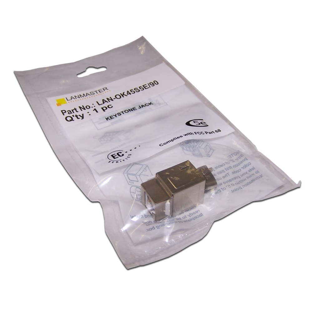 Модуль Keystone, RJ45, кат.5E, STP, 90 градусов__