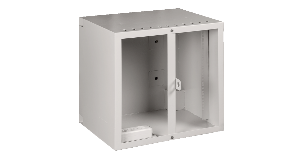 Настенный антивандальный шкаф, 9U, Ш562хВ556хГ506мм, с замком ВС4 Арико, серый__