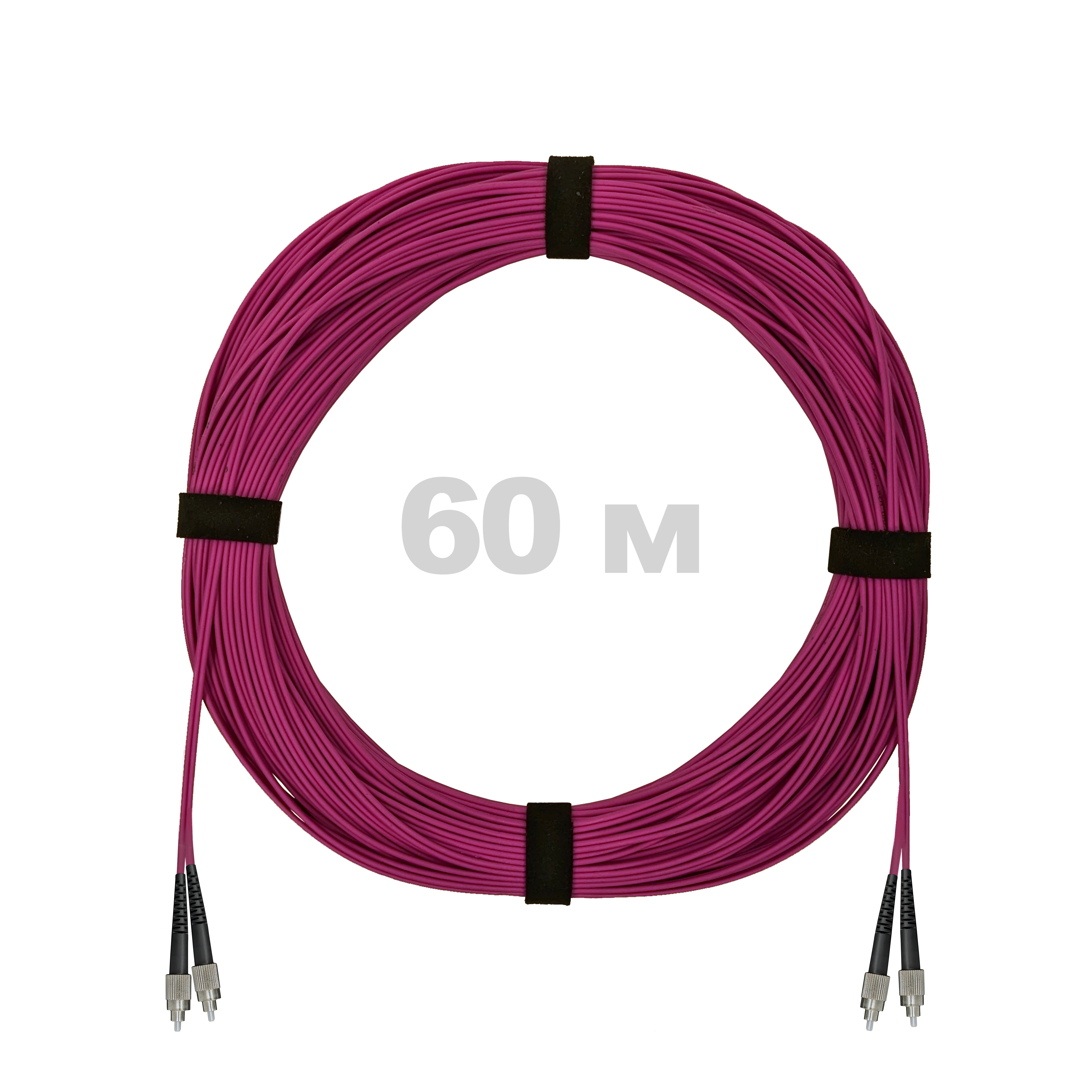 Патч-корд оптический FC/UPC-FC/UPC MM (OM4) 3mm duplex LSZH,  60 м.