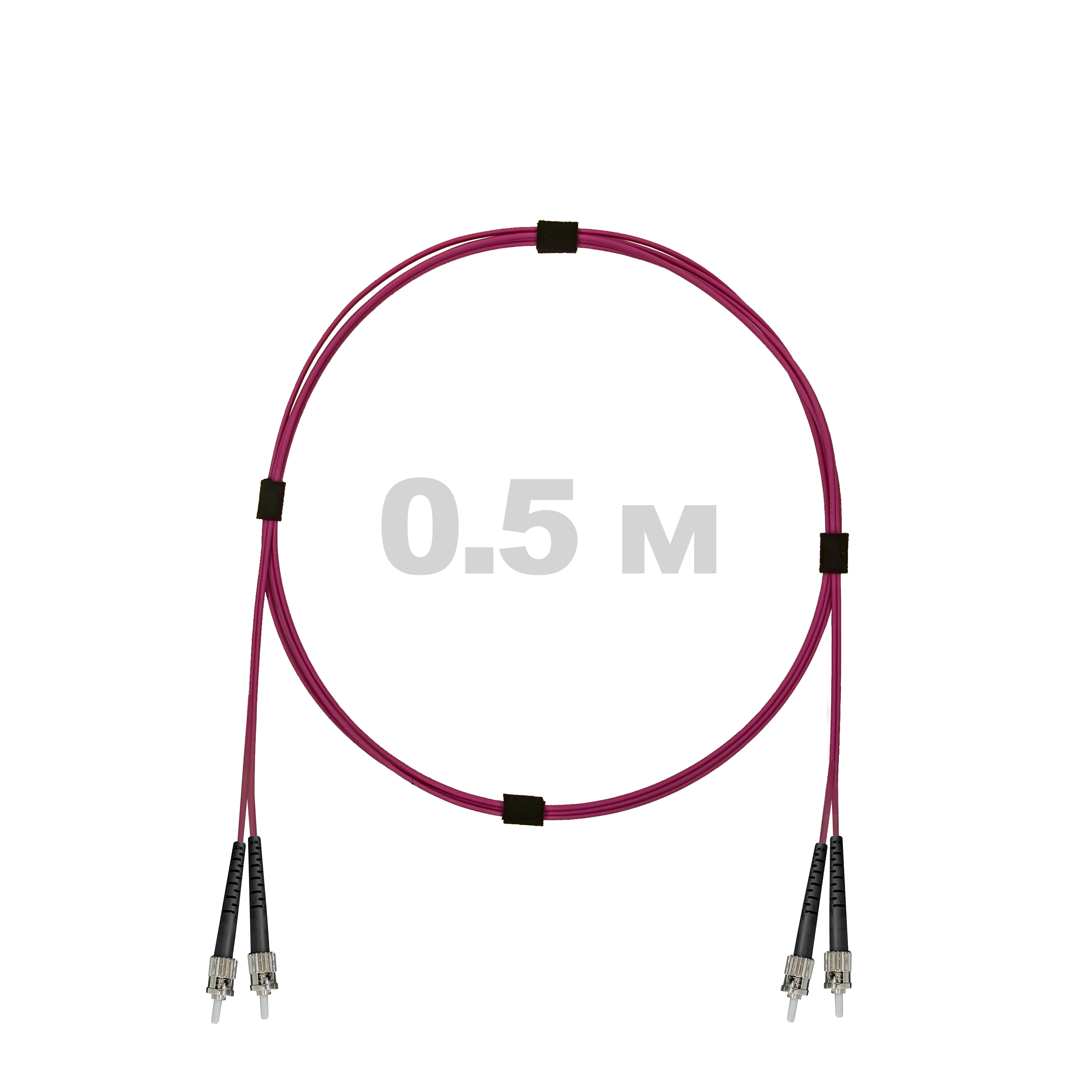 Патч-корд оптический армированный бронированный ST/PC-ST/PC MM (OM4) Duplex 3.0mm LSZH, 0.5 м.