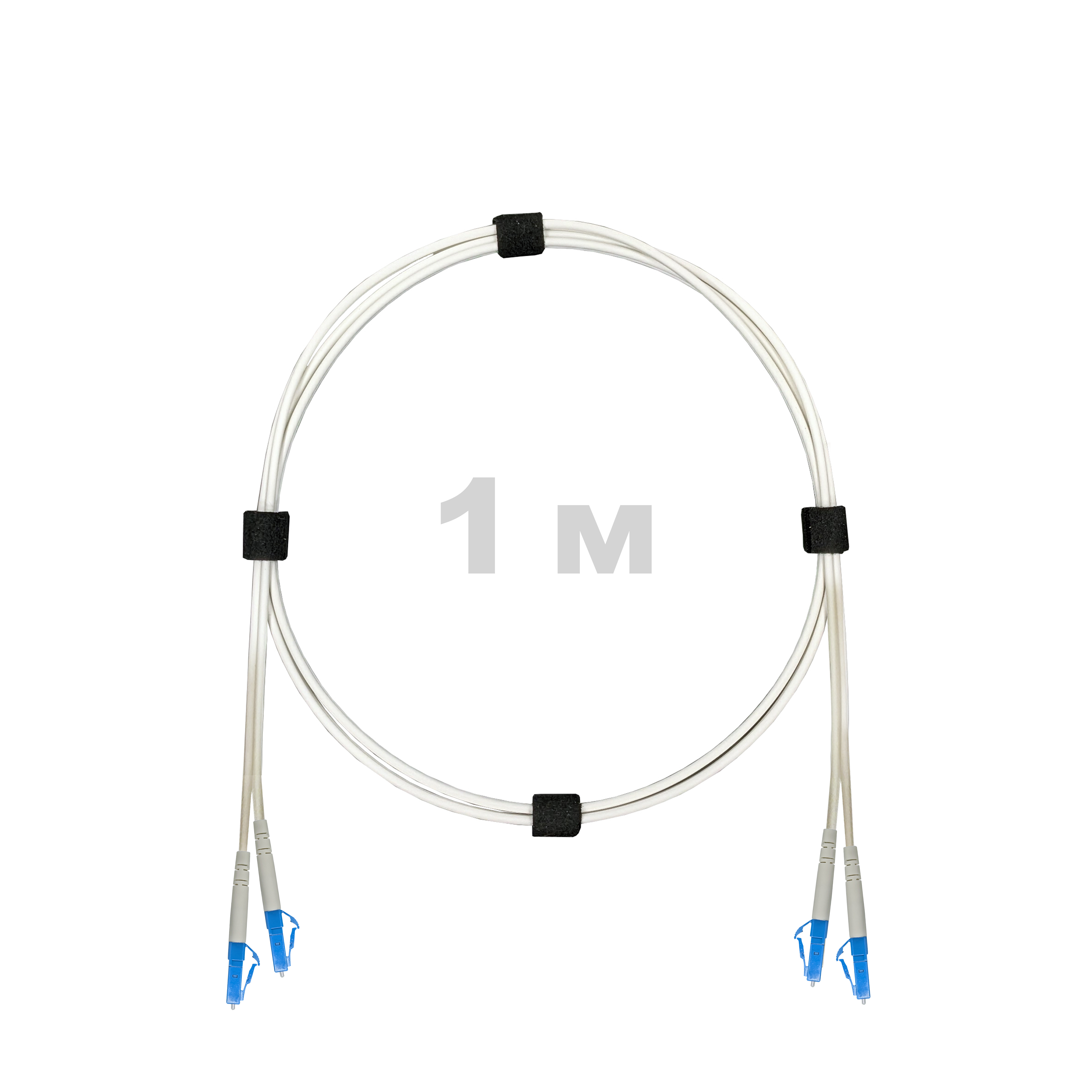 Патч-корд оптический армированный бронированный LC/UPC-LC/UPC SM (G.657A1) Duplex 2.0mm LSZH, ,белый, 1 м.