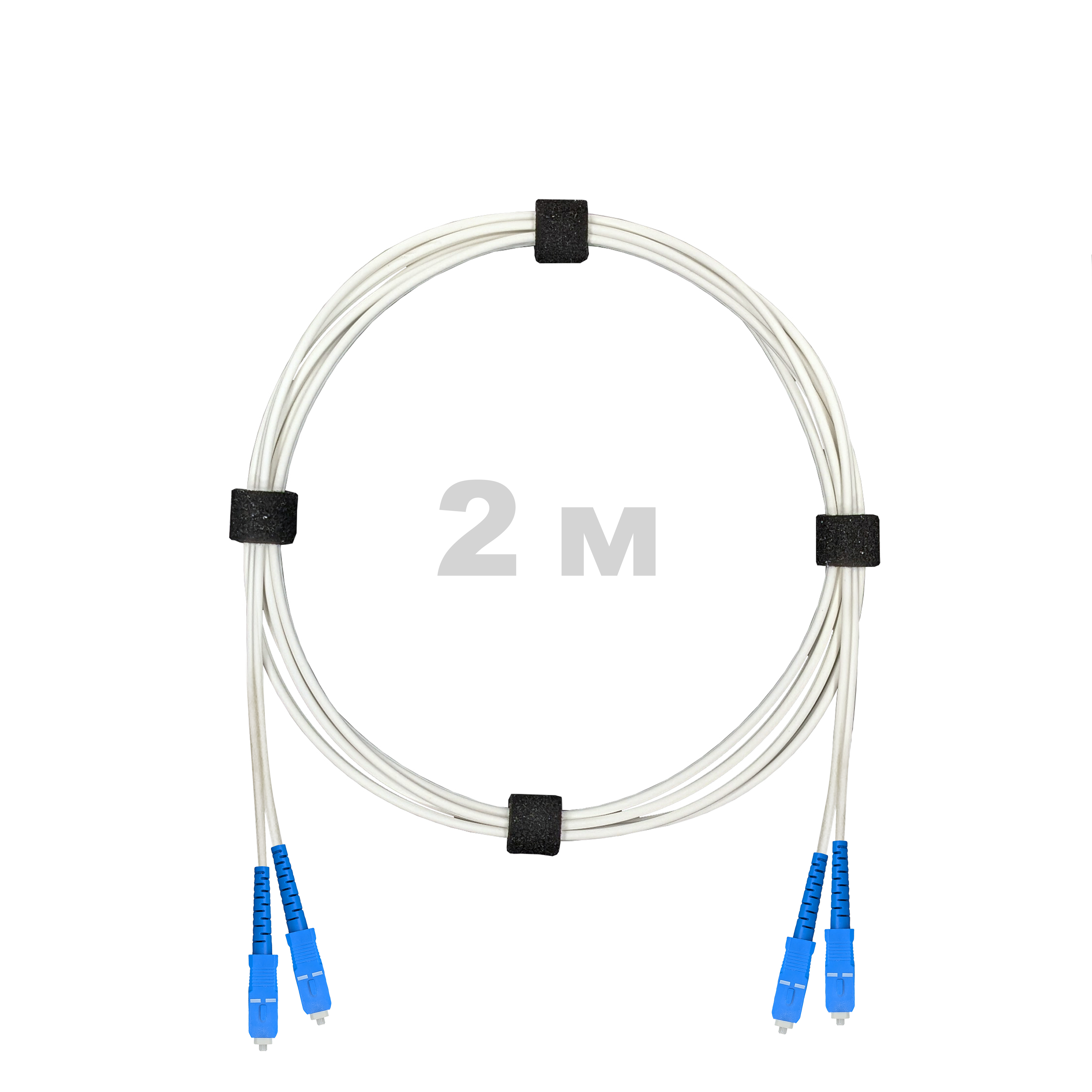Патч-корд оптический армированный бронированный SC/UPC-SC/UPC SM (G.657A1) Duplex 2.0mm LSZH, ,белый, 2 м.