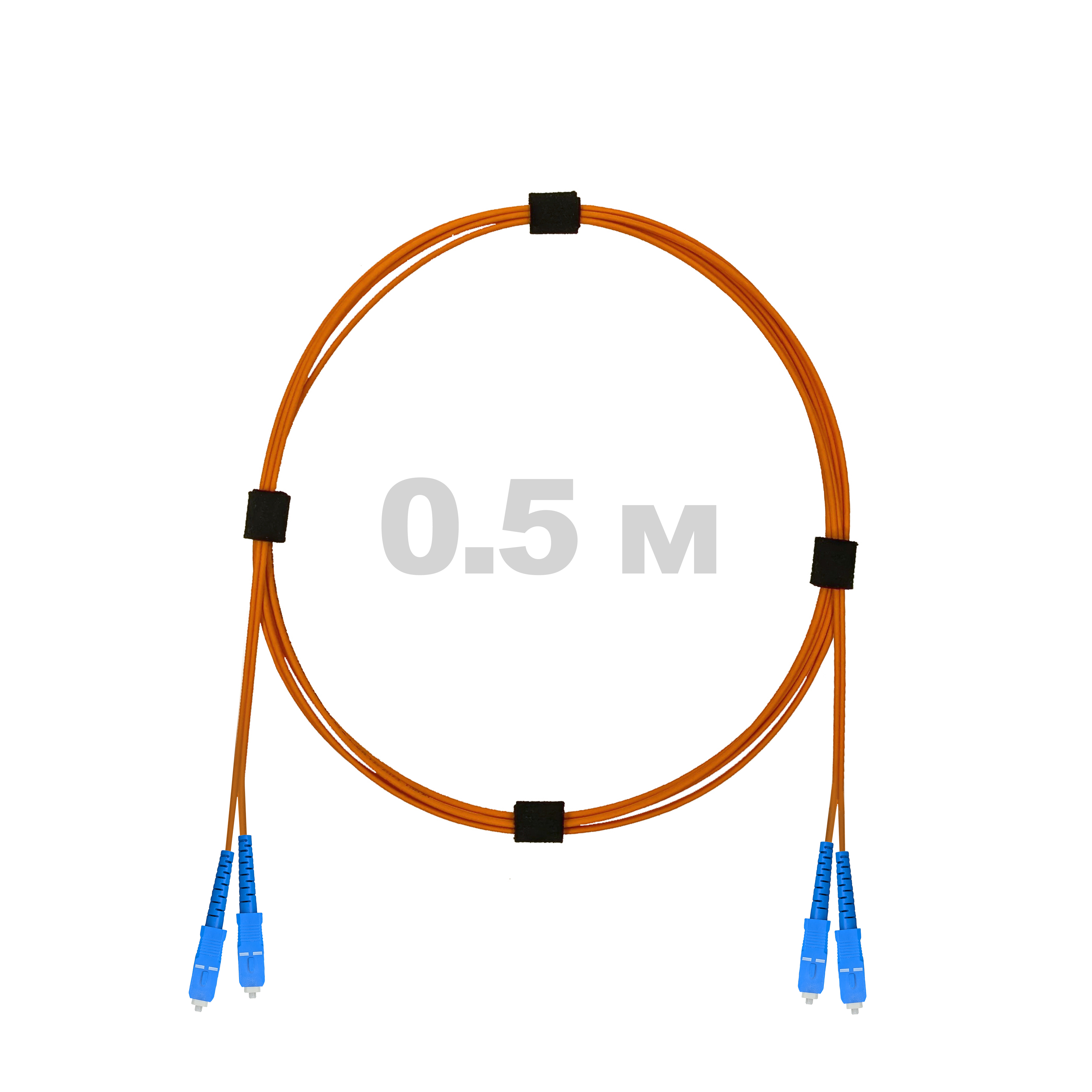 Патч-корд оптический армированный бронированный SC/UPC-SC/UPC MM (OM2) Duplex 3.0mm LSZH, 0.5 м.