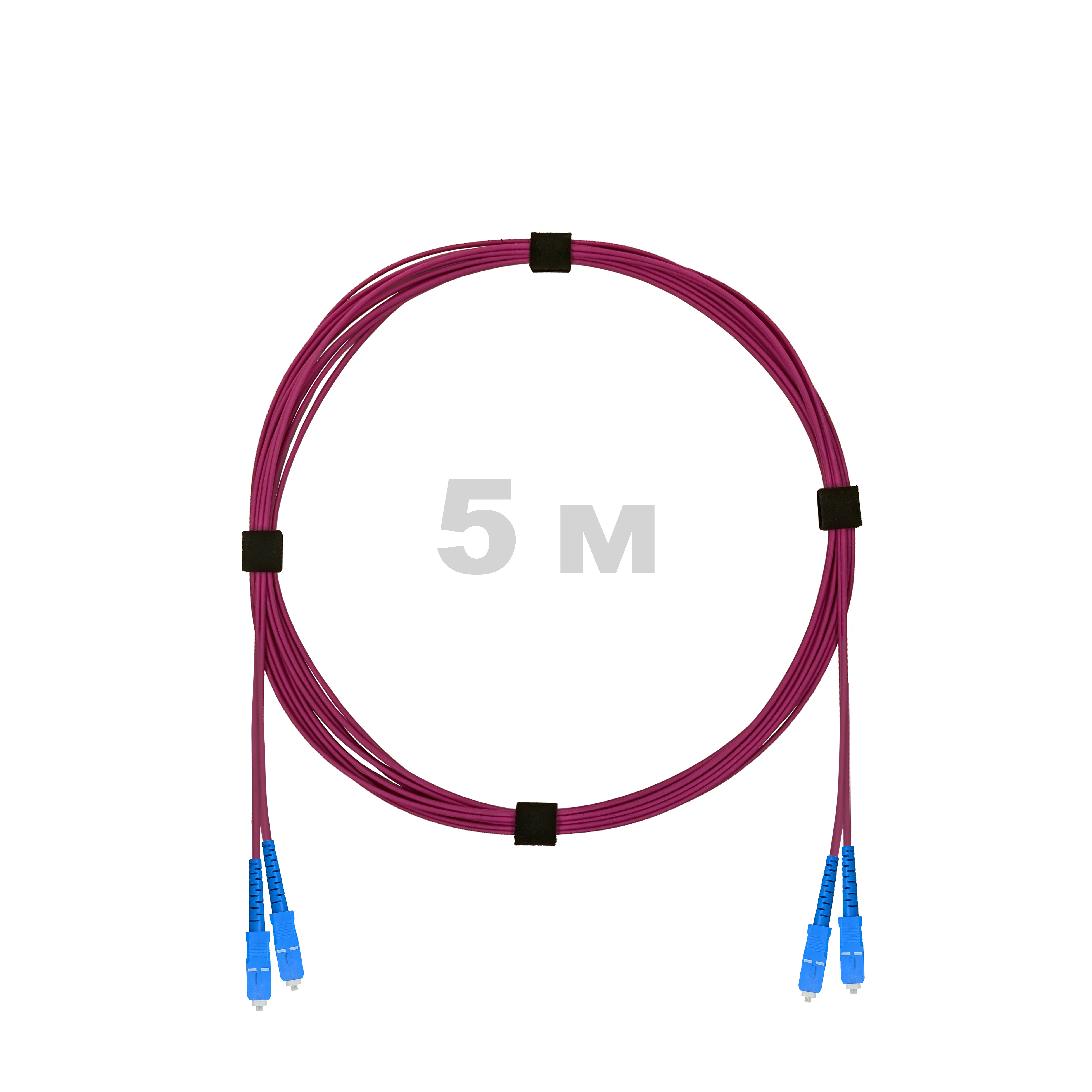 Патч-корд оптический SC/UPC-SC/UPC MM (OM4) 3mm duplex LSZH,  5 м.
