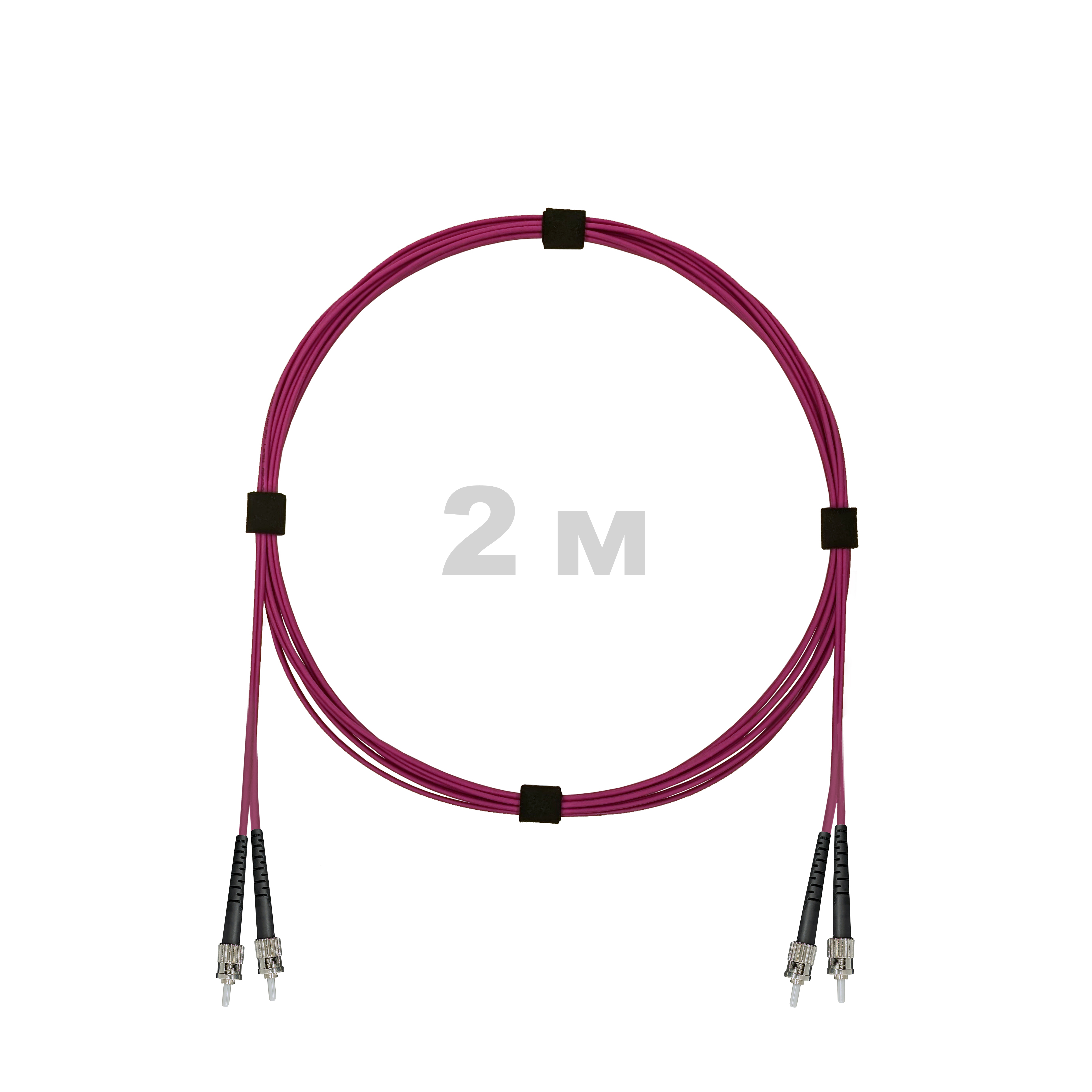 Патч-корд оптический армированный бронированный ST/PC-ST/PC MM (OM4) Duplex 2.0mm LSZH, 2 м.