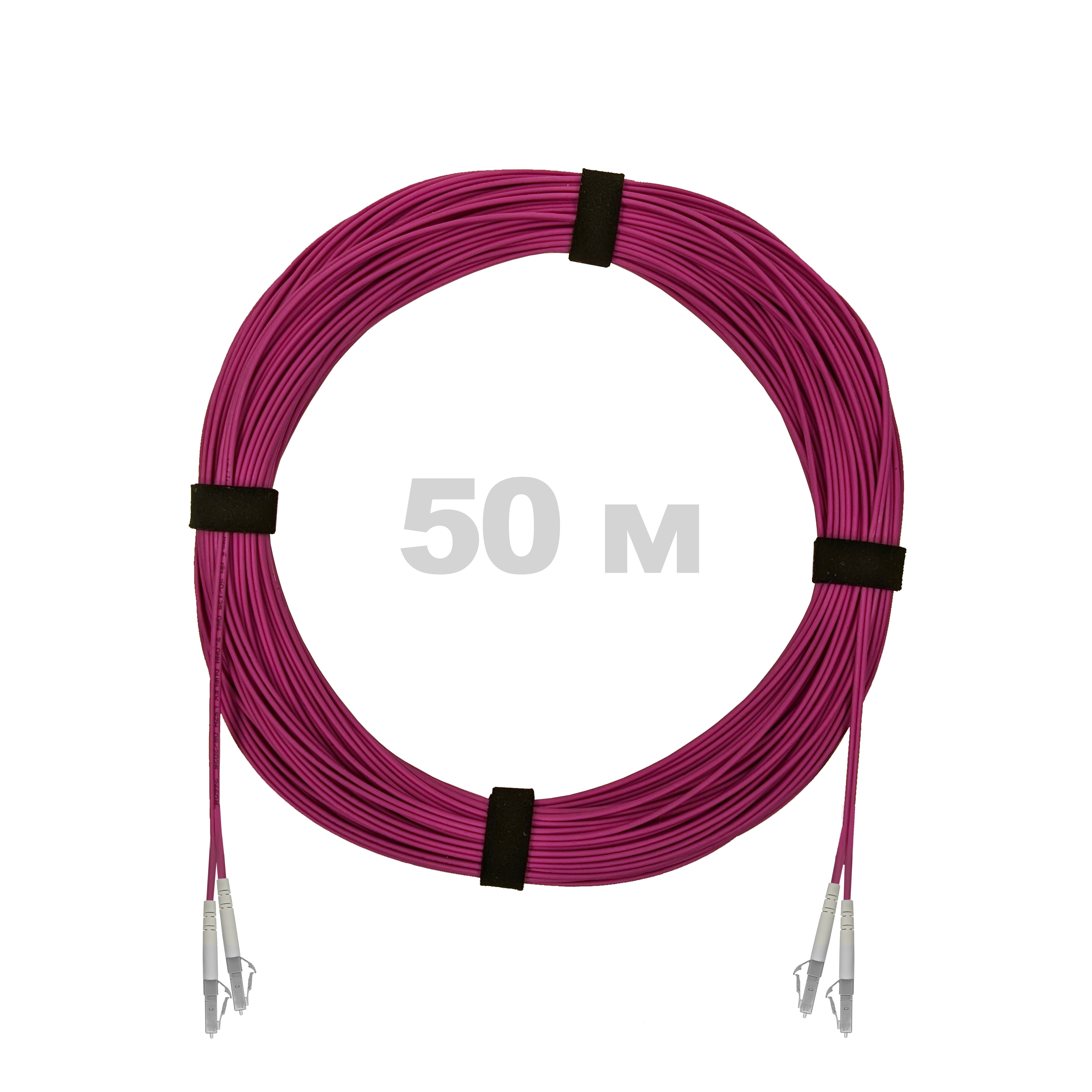 Патч-корд оптический армированный бронированный LC/UPC-LC/UPC MM (OM4) Duplex 2.0mm LSZH, 50 м.