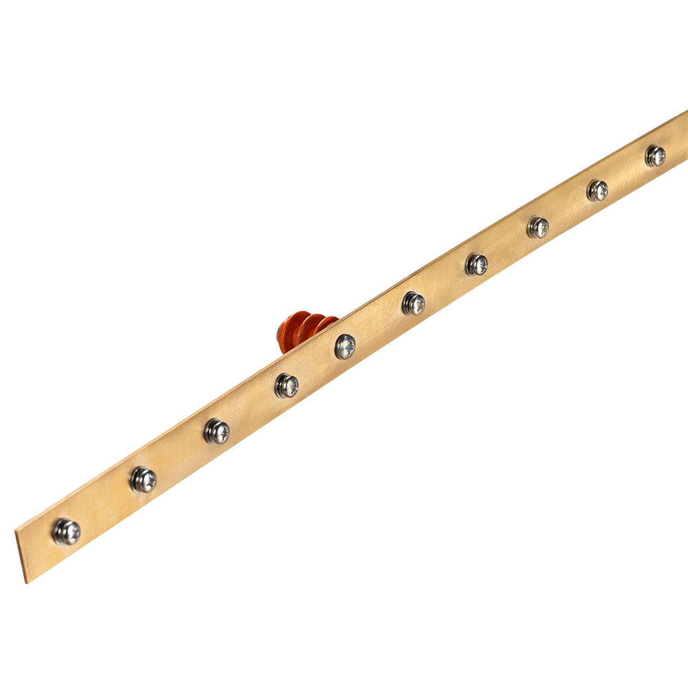 Шина заземления вертикальная, медная, 34 контакта__