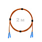 Патч-корд оптический SC/UPC-SC/UPC MM (OM2) 3mm duplex LSZH,  2 м.