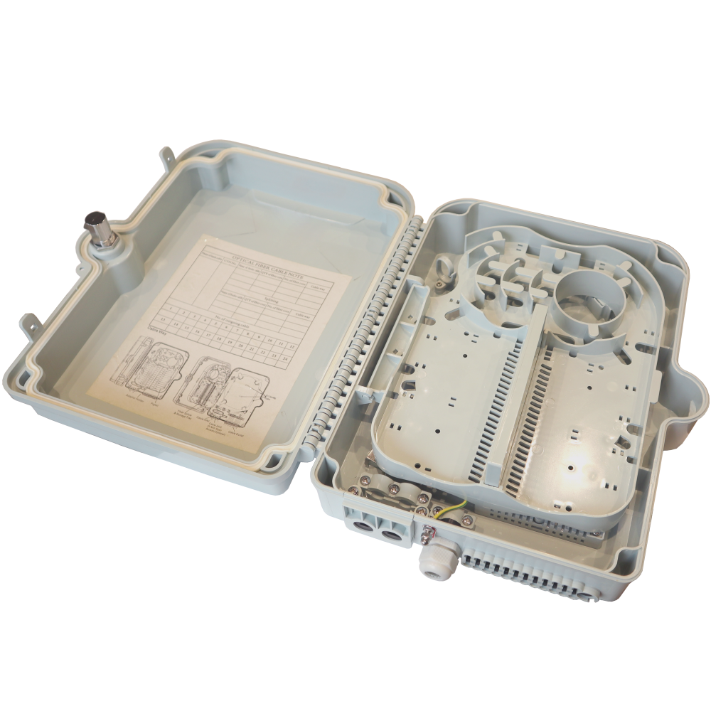 Настенный распределительный бокс на 24 волокна, наружной установки, IP65__