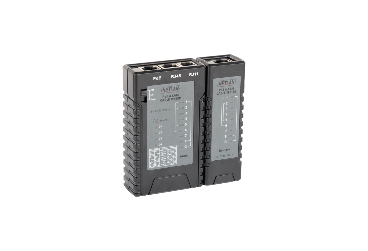 Кабельный тестер UTP/STP, RJ11, RJ12, RJ45 с функцией определения PoE