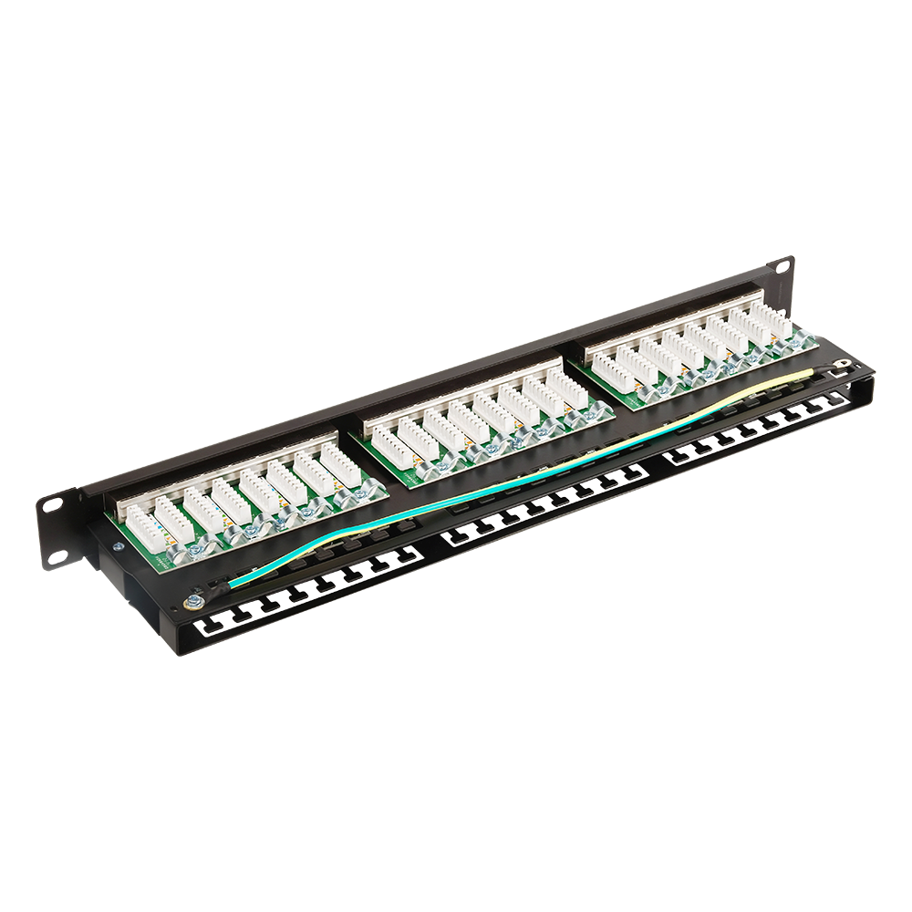 Патч-панель 19" высокой плотности, 48 портов RJ45, экранированная, кат.5E, 1U__