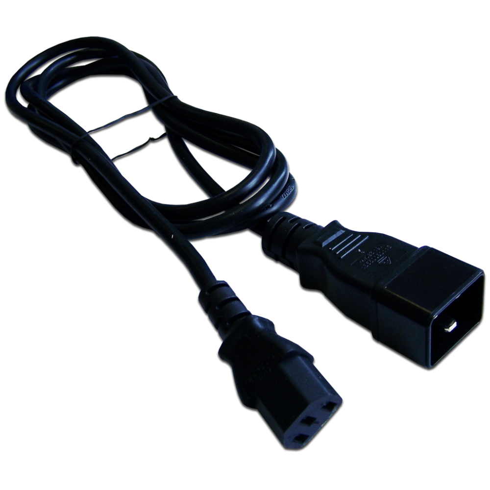 Шнур питания С13-C20, 3х0.75, 220В, 10А, черный, 1 метр