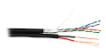 Кабель F/UTP 4 пары, Кат.5е, медный, с силовым кабелем 0,75 мм2, внешний, PE, черный, 305м