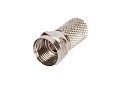 Коннектор F-типа для коаксиальных кабелей RG6, накручивающийся, металлик, уп-ка 100 шт.