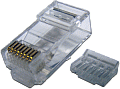 Разъем-коннектор TWT-PL45-8P8C-6 RJ-45 8P8C UTP Кат. 6 TWT, универсальный со вставкой, 100 шт. в упак.