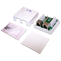 Настенная розетка, 2 порта RJ-45 категории 5е, STP, белая