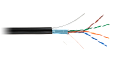 Кабель F/UTP 4 пары, Кат.5е, медный, внешний, PE -40, с тросом, черный, 305м
