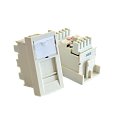 Вставка RJ-45 UTP Cat.5E, 22.5x45 мм со шторкой и маркировкой, белая